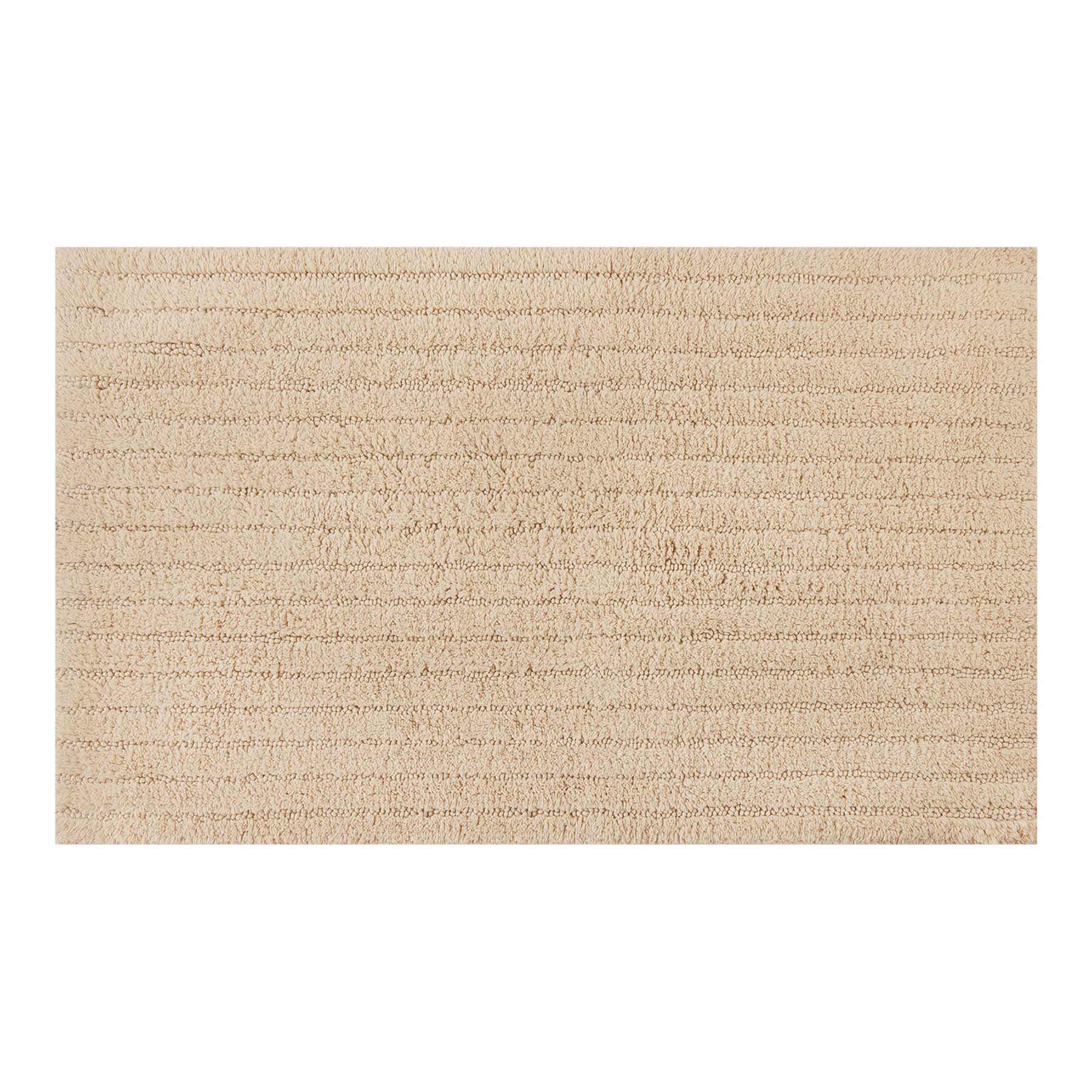 Found & Fable Ivory Striped High-Low Bath Rug, 20x30