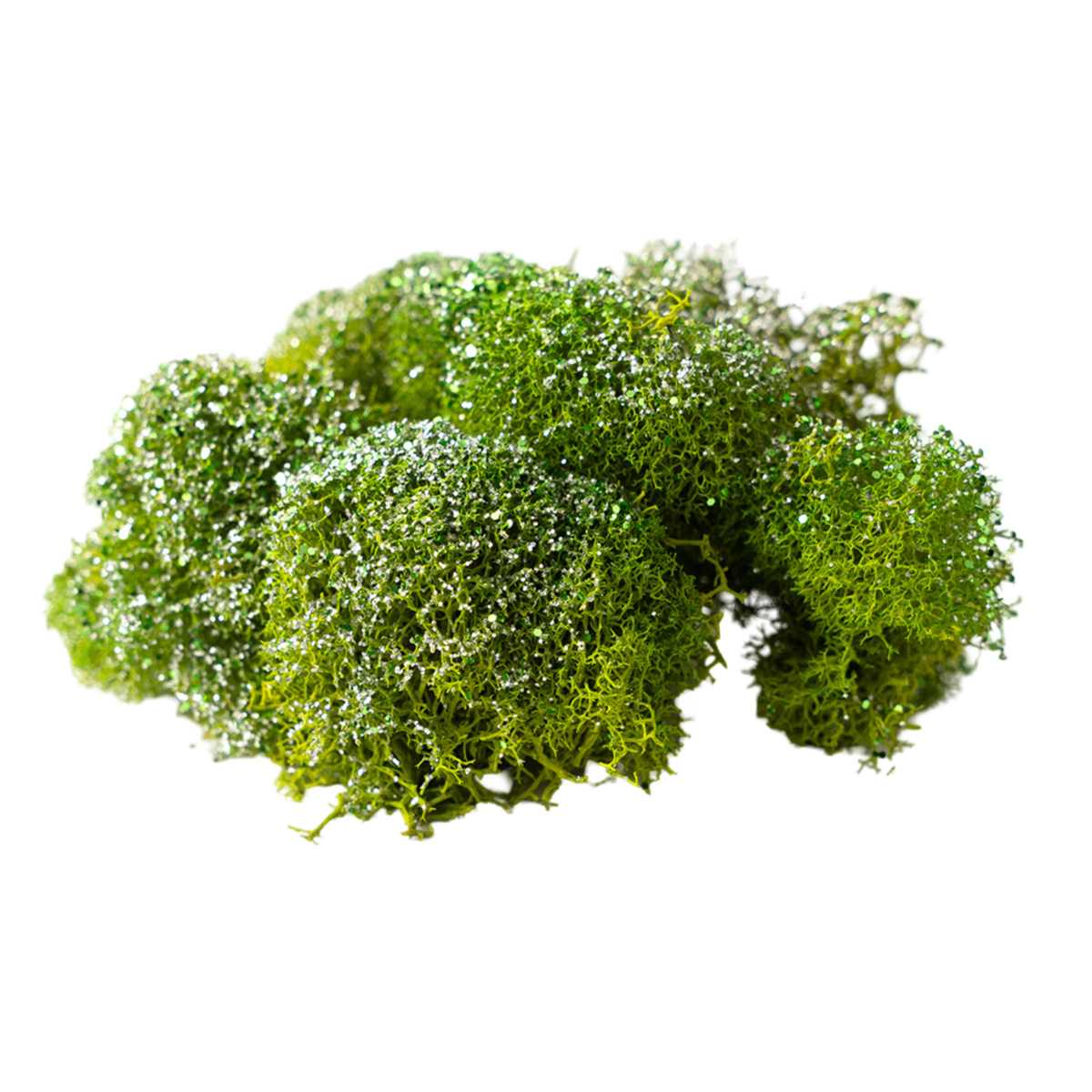 Glittered Apple Green Reindeer Moss
