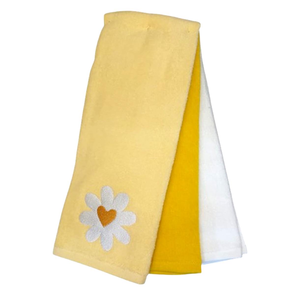 3-Pack Yellow Daisies Hand Towel Set
