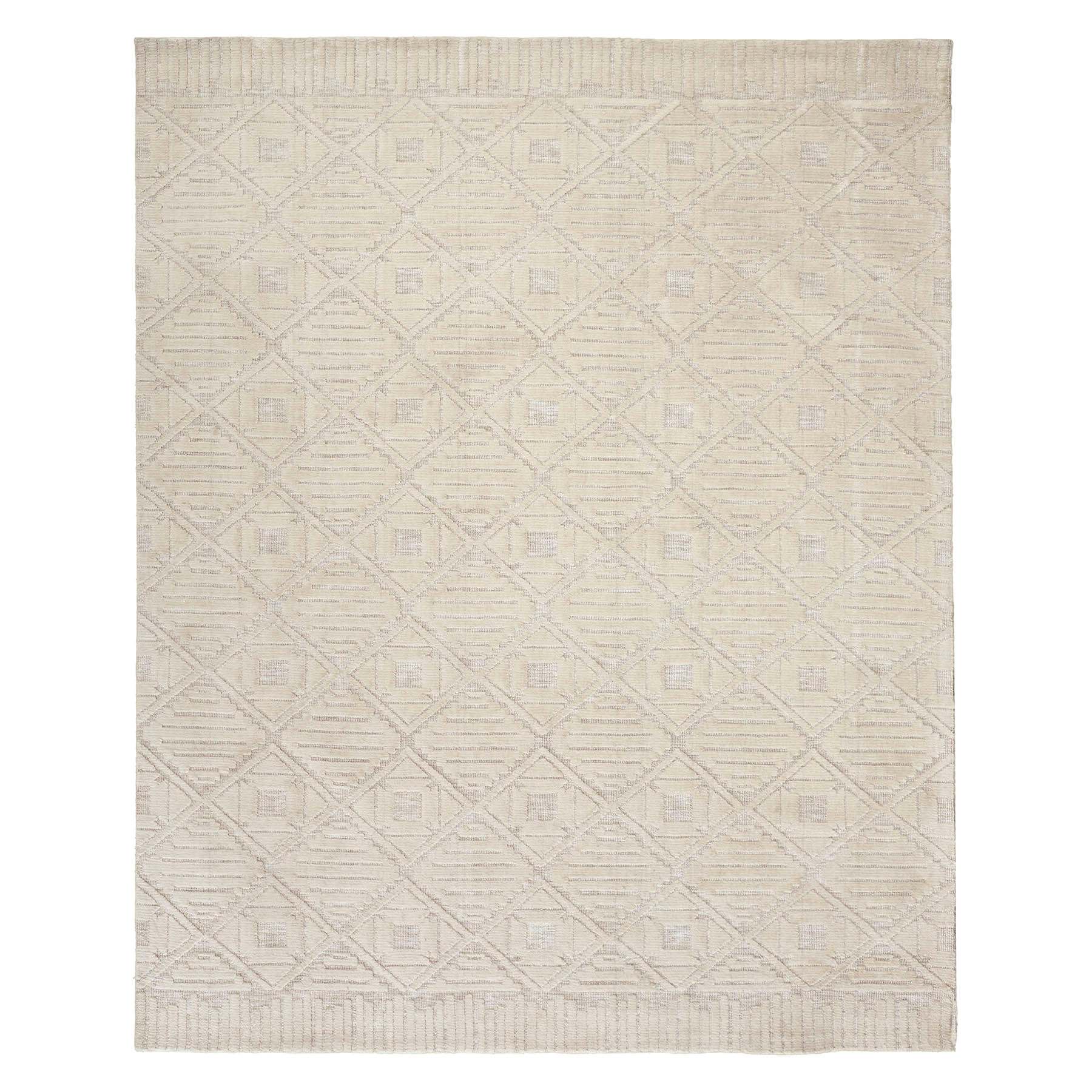 (B689) Crosby St. Sanremo Ivory Diamond Design Accent Rug, 3x5