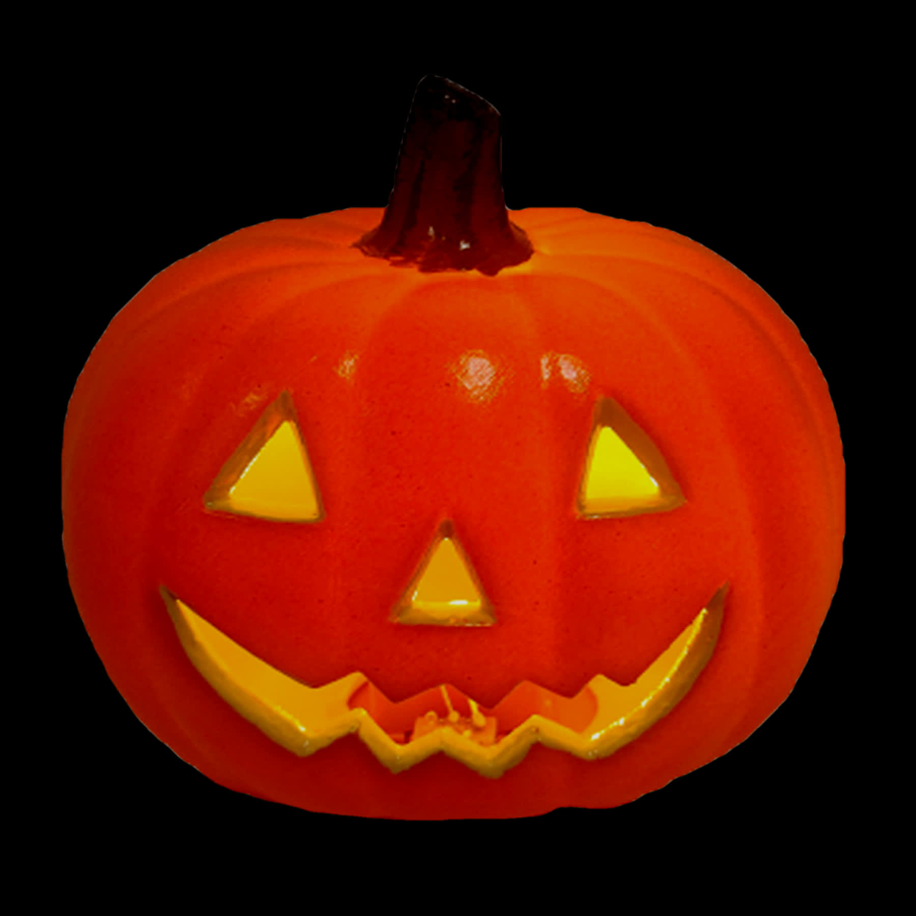 Orange Jack-o'-Lantern Blow Mold, 4"