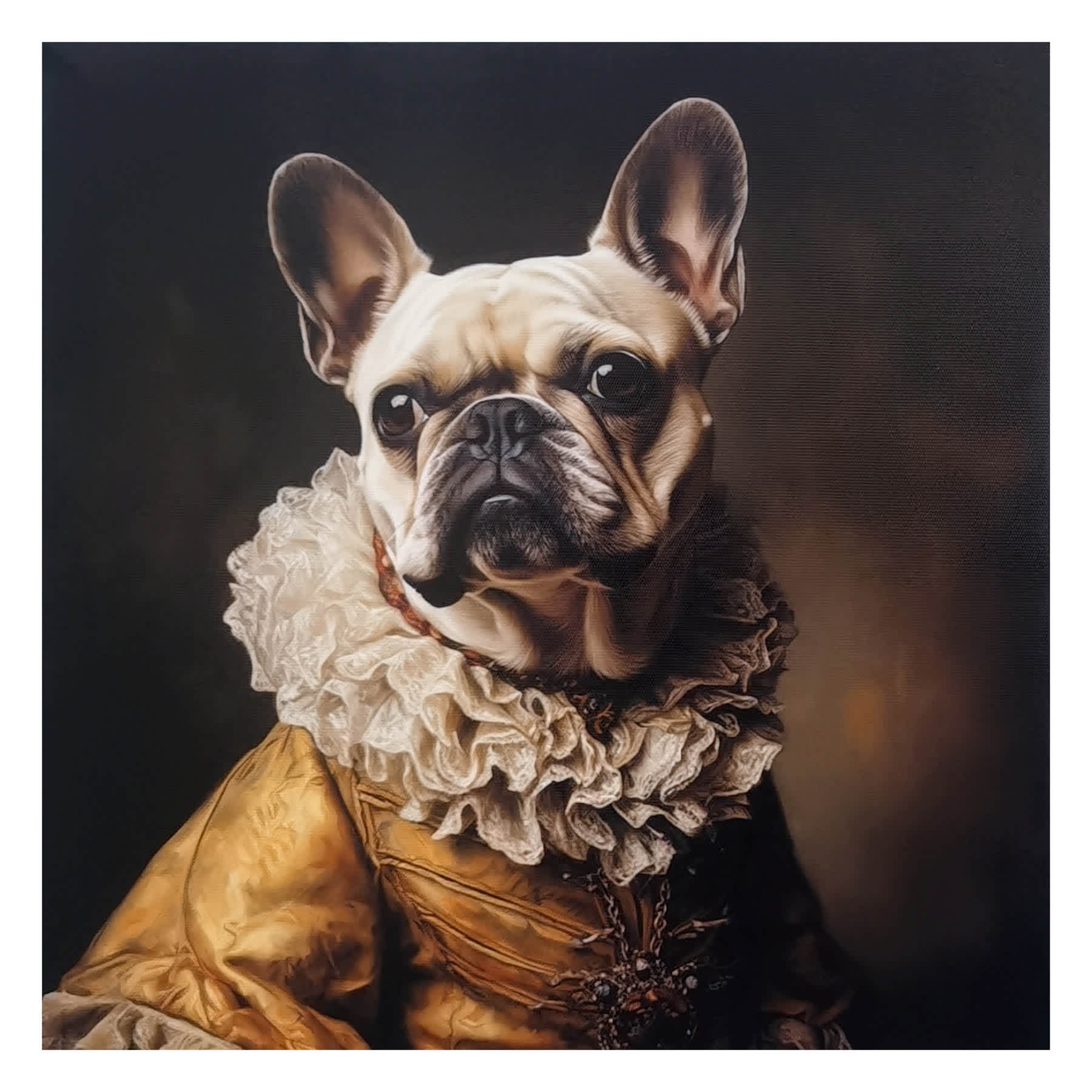 12X12 Victorian Boston Terrier Canvas Wall Art