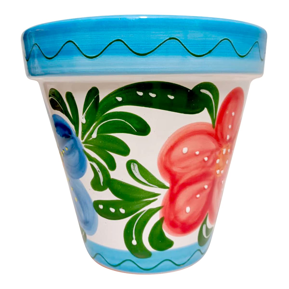 Hand Painted Spanish Light Multicolor Outdoor Planter, Large