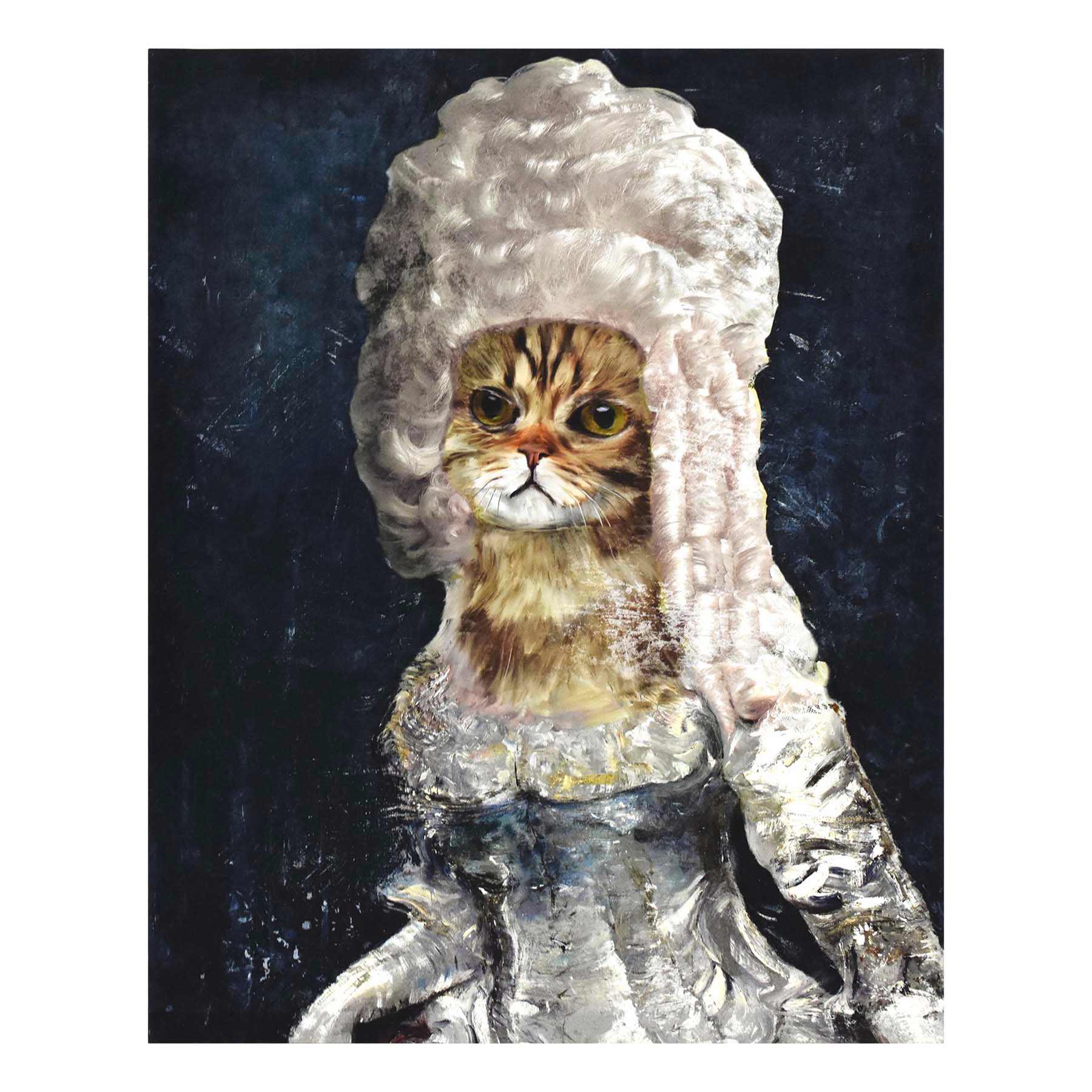 Fancy Cat In Wig Canvas Wall Art, 16x20