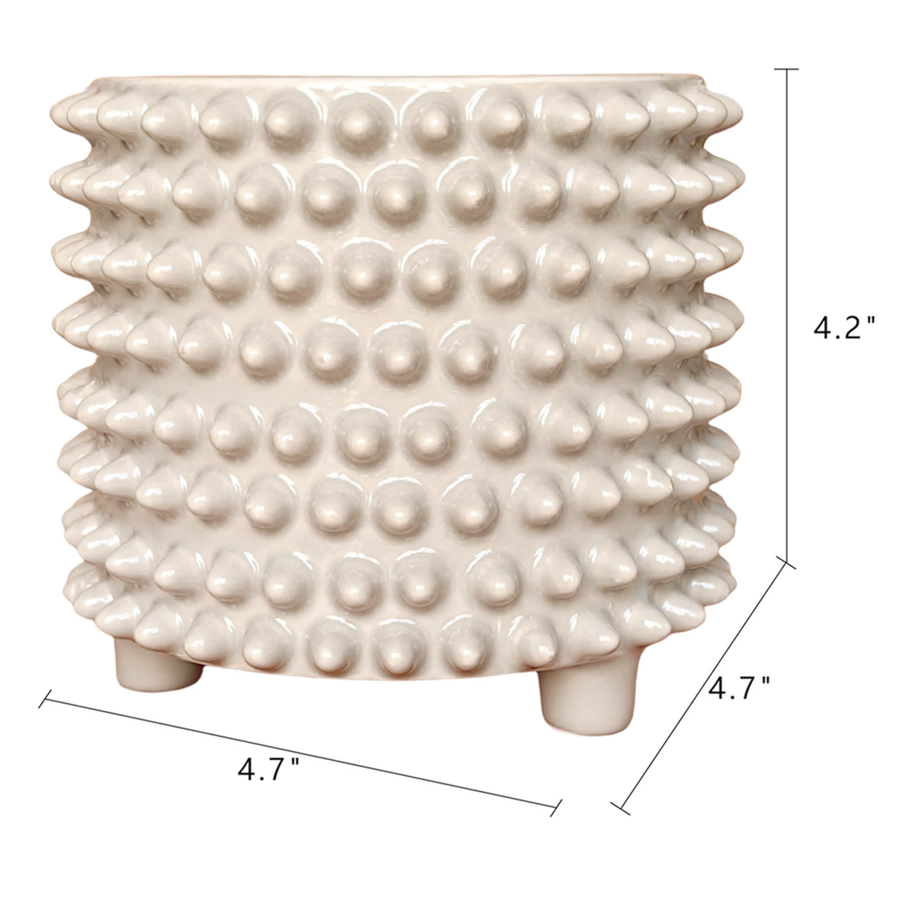 Found & Fable Indoor Studded Tan Planter, Small
