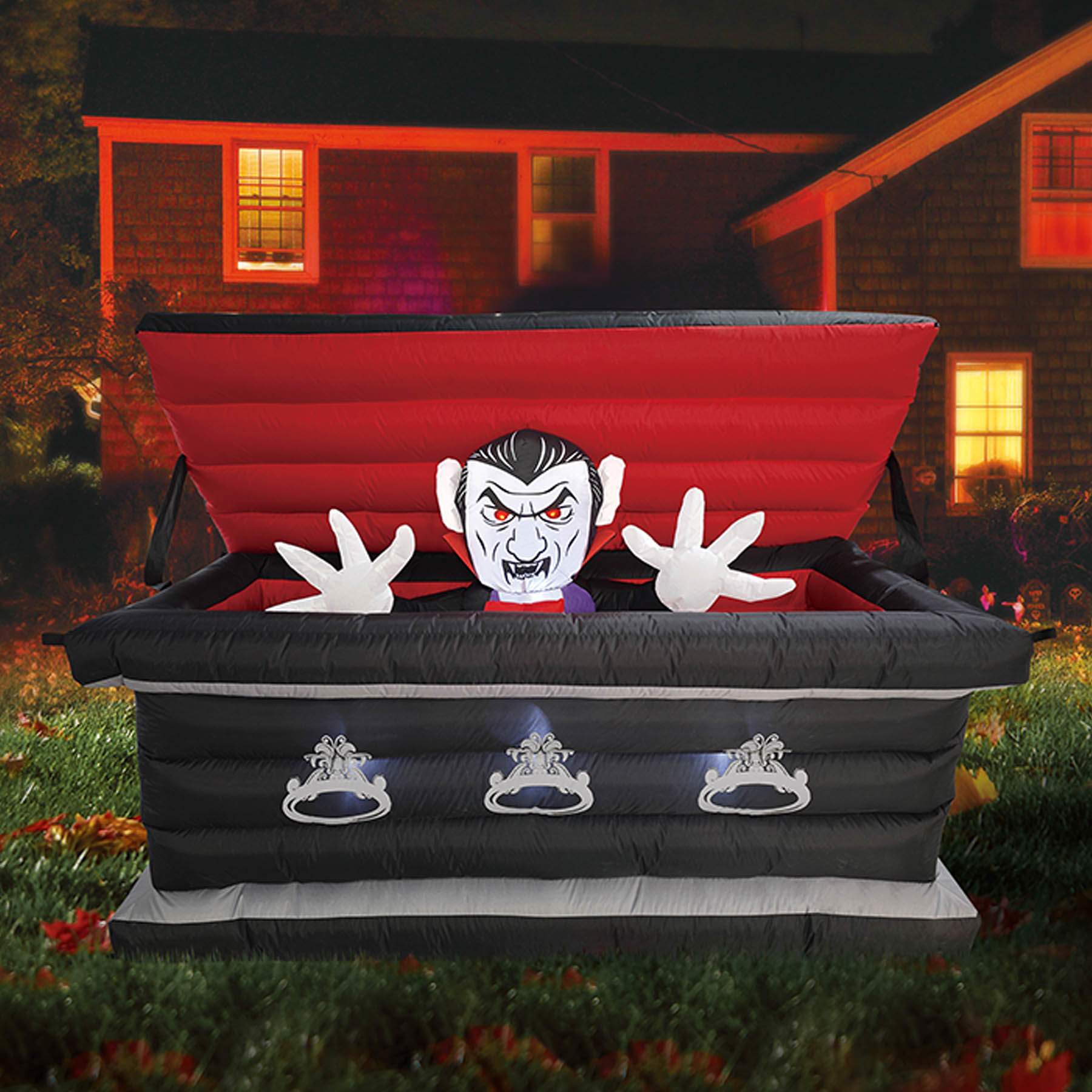 Rising Vampire in Coffin Halloween Inflatable, 6' Wide