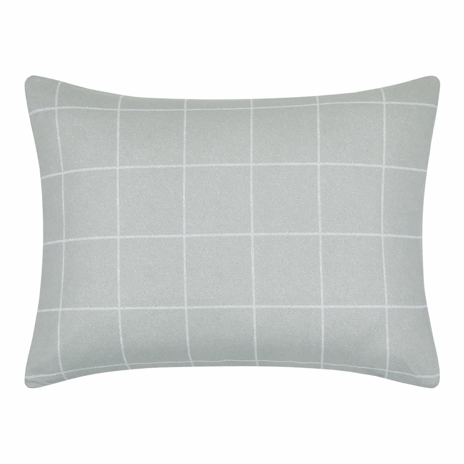 3-Piece Grey Windowpane Printed Duvet Set with Insert, Twin/Twin XL