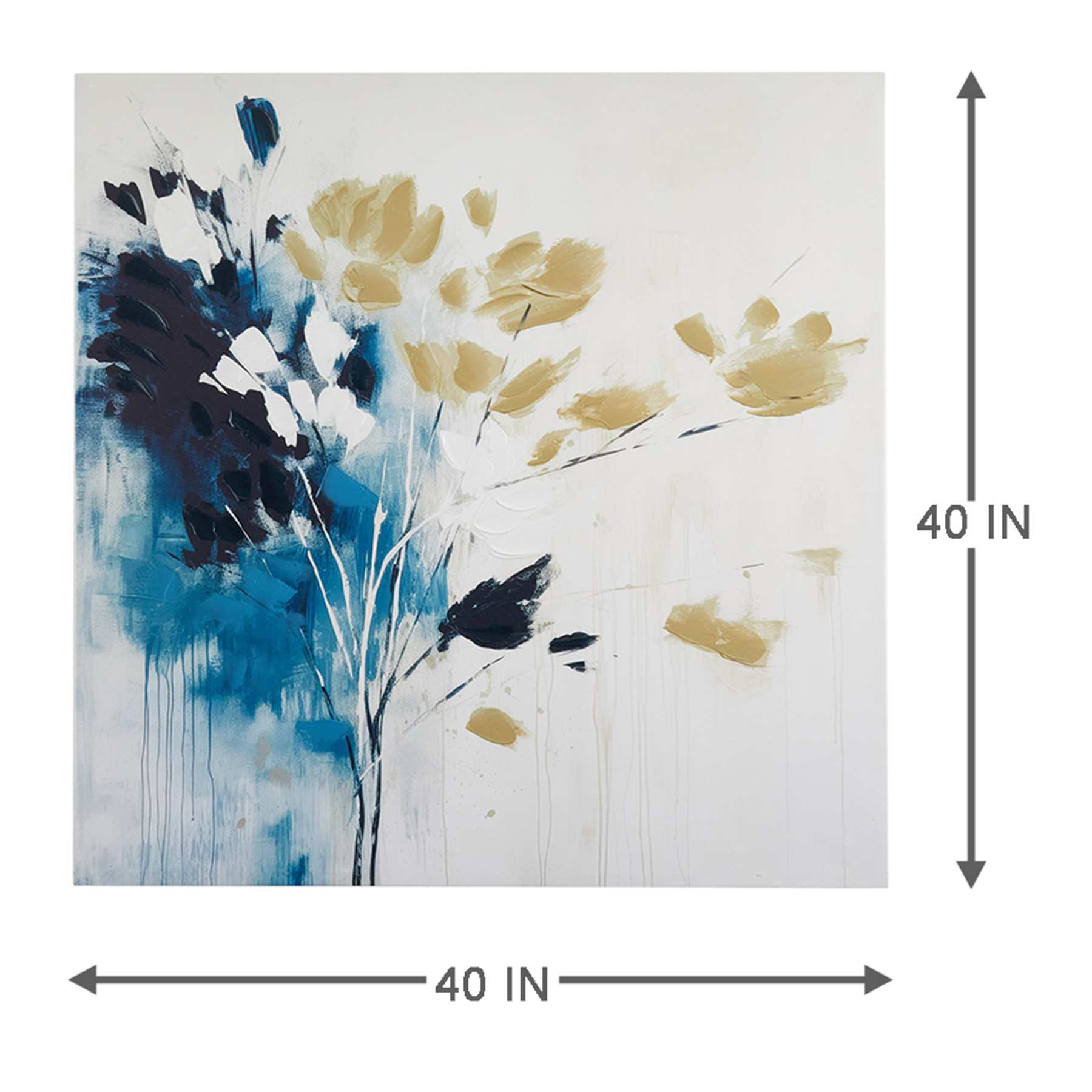 Blue Abstract Canvas Wall Art, 40"