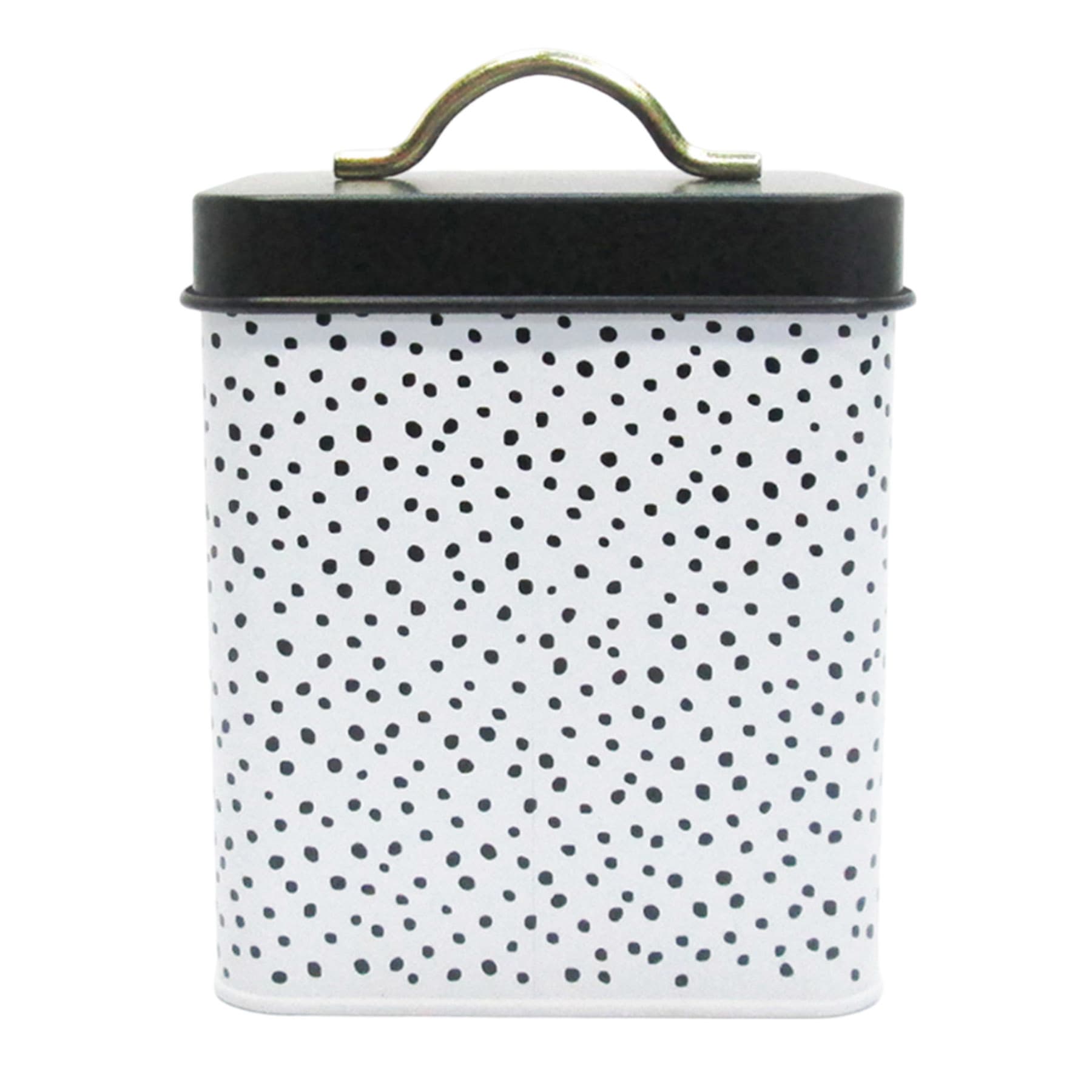 Doreen White & Black with Gold Handles Laundry Canister, Small