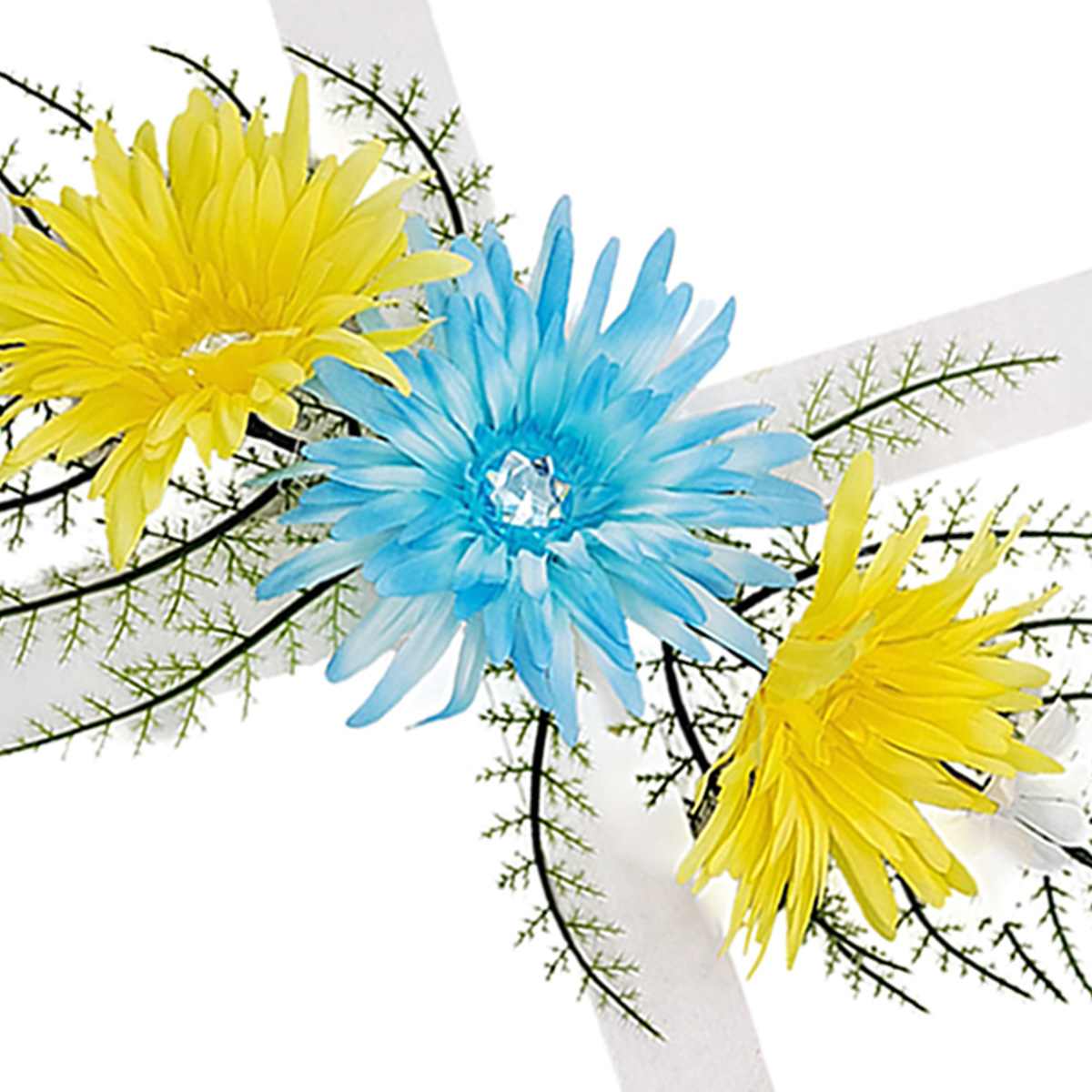 Patriotic Memorial Floral Cross Stake, 24"