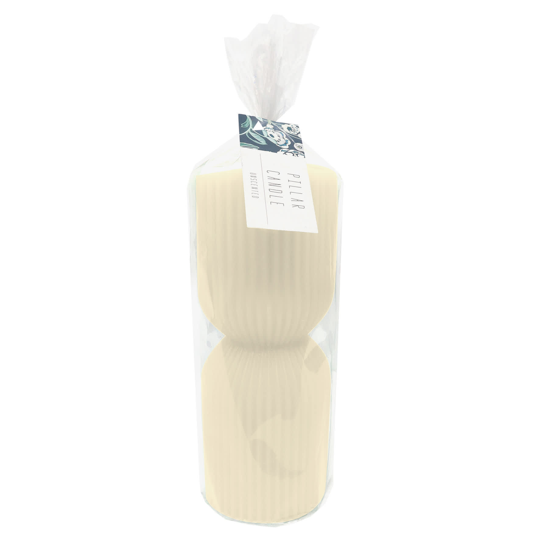 Tracey Boyd White Unscented Ribbed Hourglass Candle, 3x8