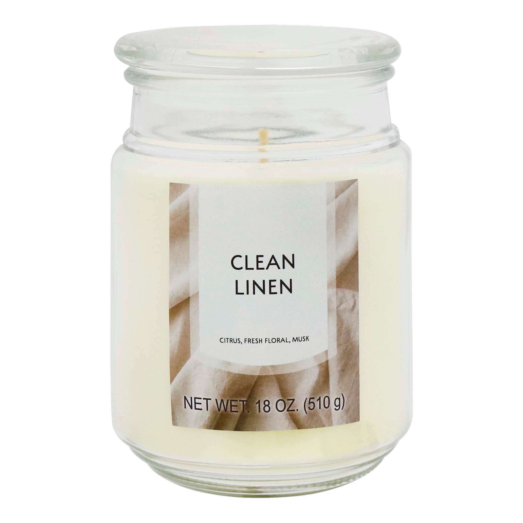 Clean Linen Scented Jar Candle, 18oz
