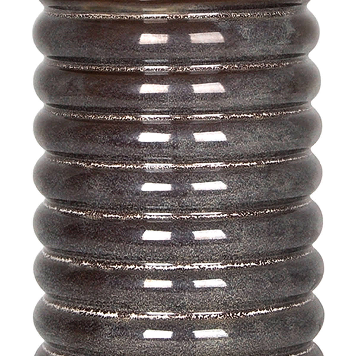 Brown Ceramic Stacked Column Small Lamp Base, 16"
