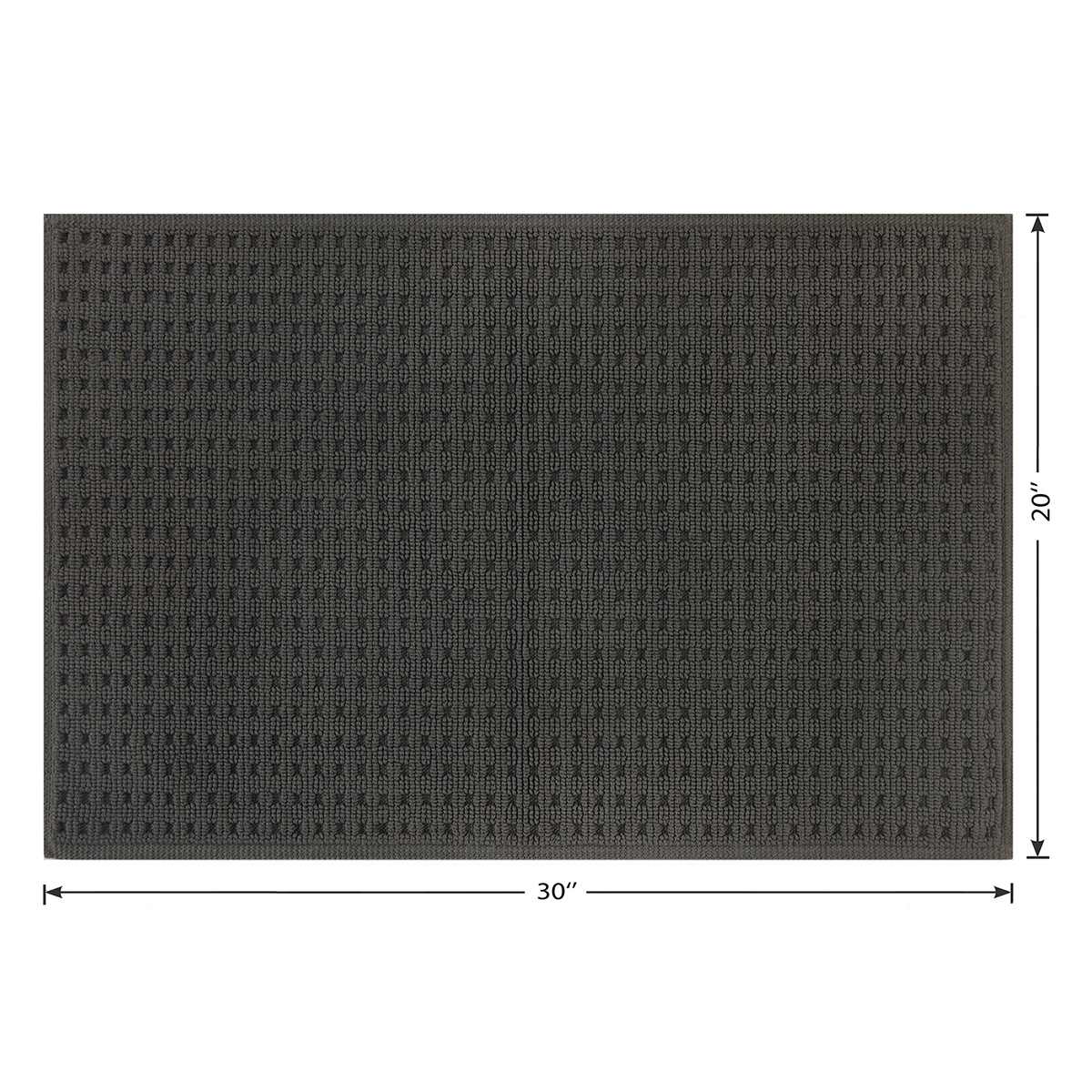 Crosby St. Charcoal Waffle 100% Cotton Antimicrobial Bath Rug, 20x30
