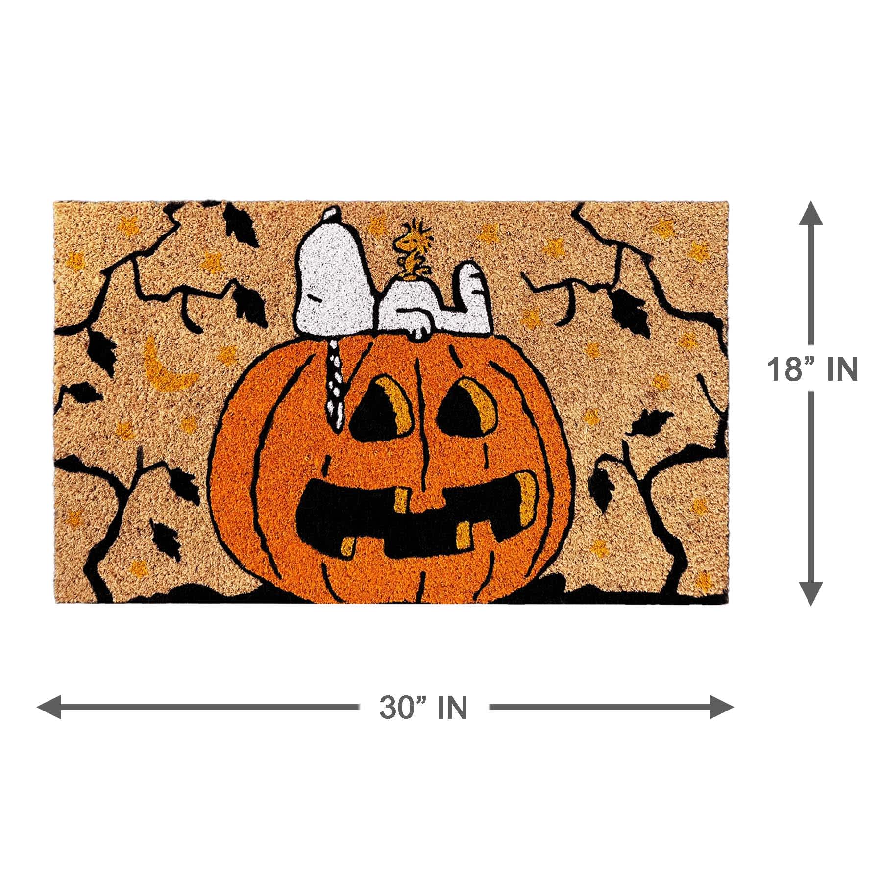Snoopy Jack-o'-Lantern Coir Mat, 18x30