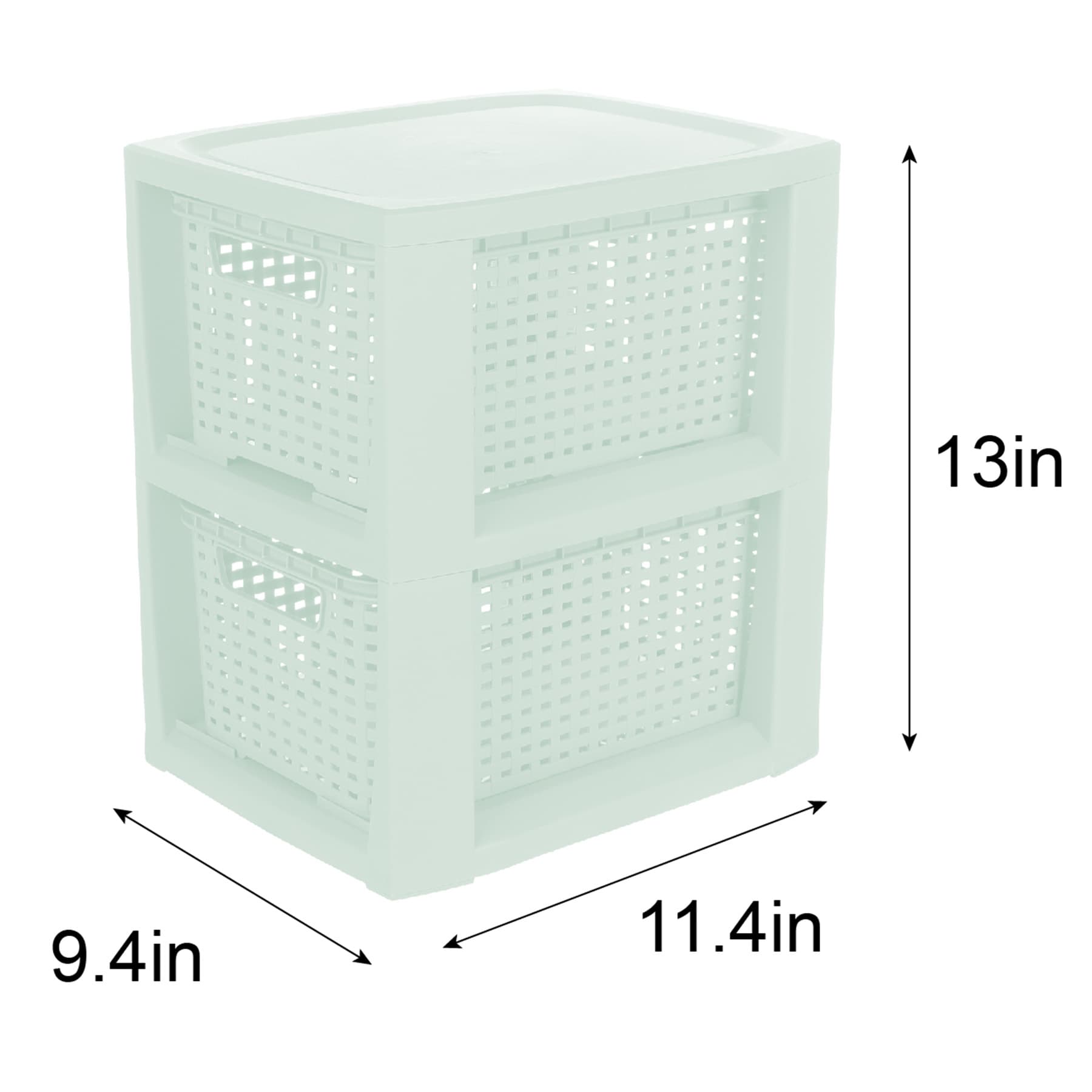 2-Layer Woven Drawer Set, Mint