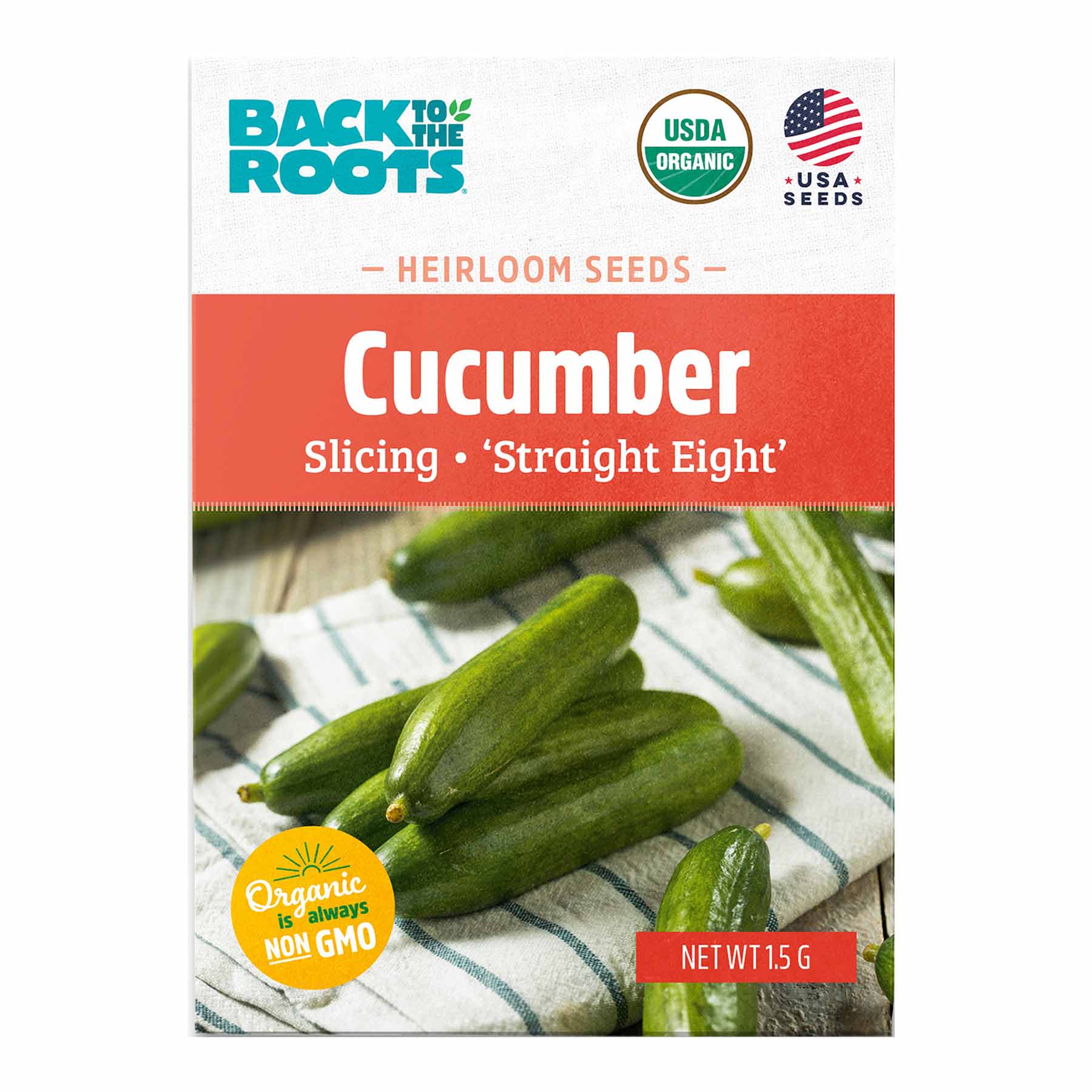 Back to Roots Heirloom Seeds, Cucumber Straight Eight