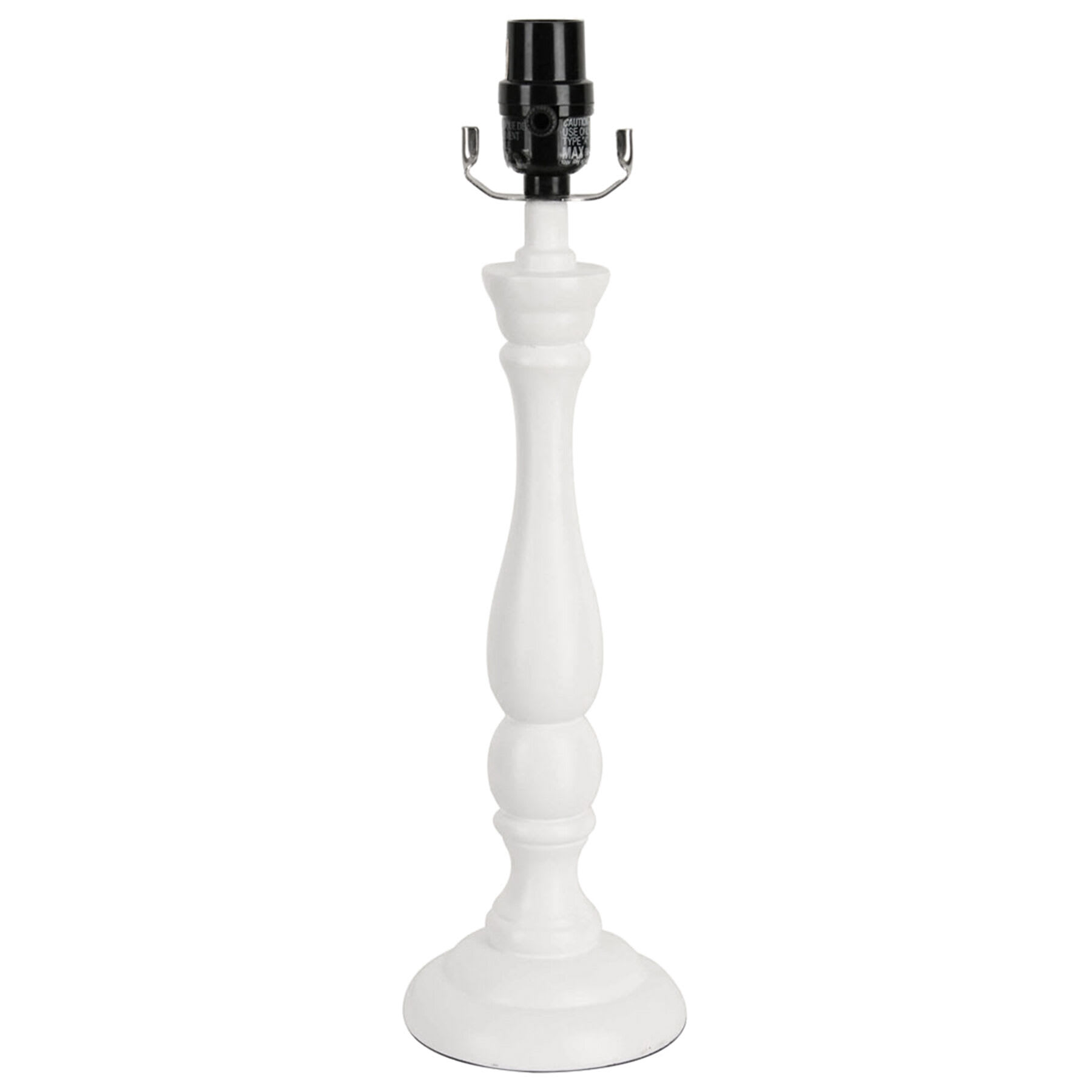 White Metal Accent Medium Table Lamp Base, 17"