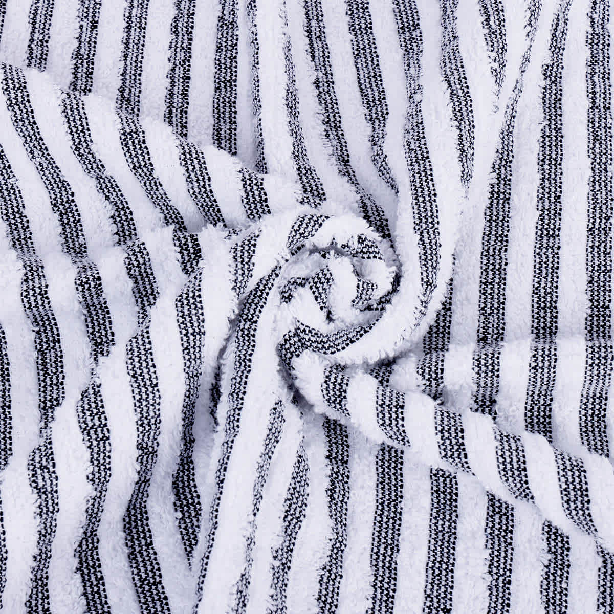 Essential Striped Black Washcloth, 13"