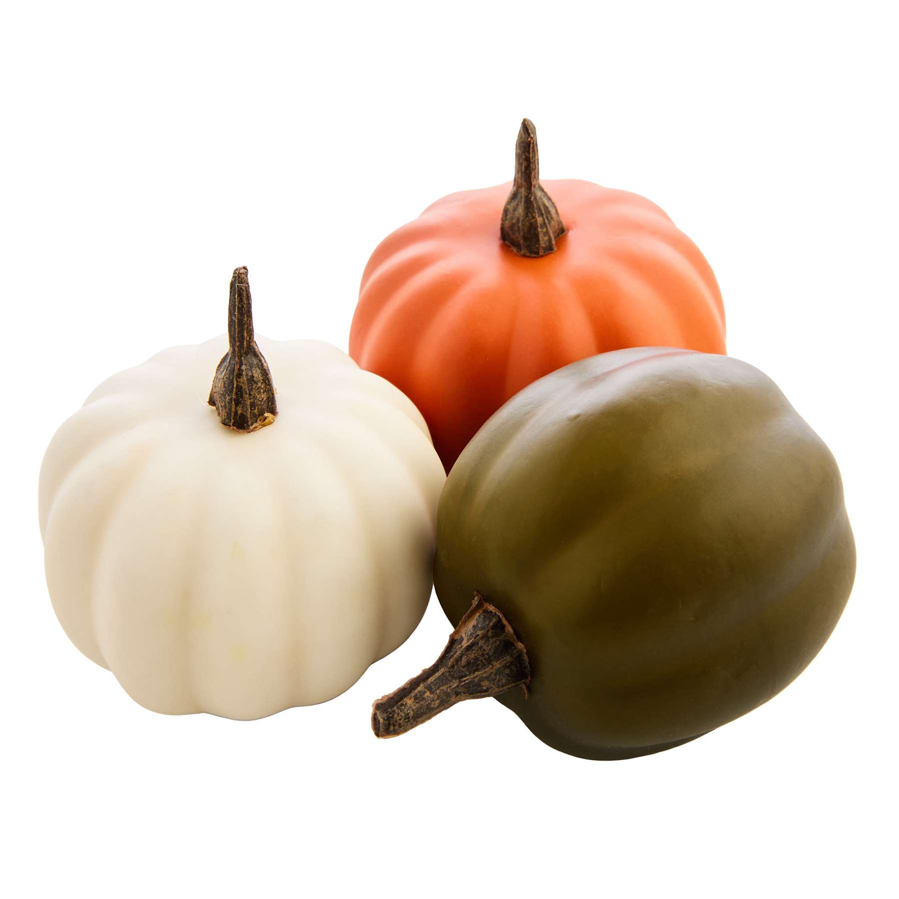 12-Count Green, Orange & White Pumpkins
