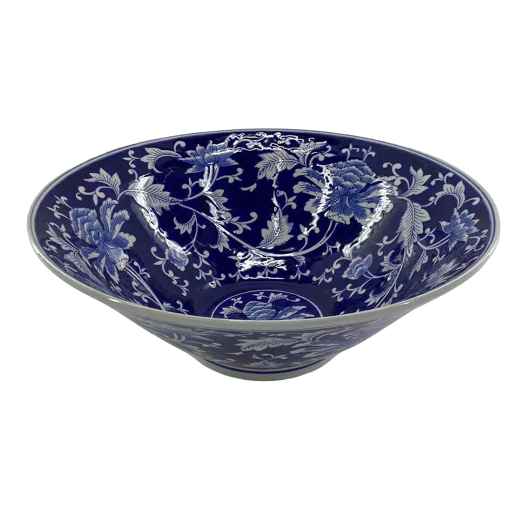 Blue Ceramic Bowl, 16"