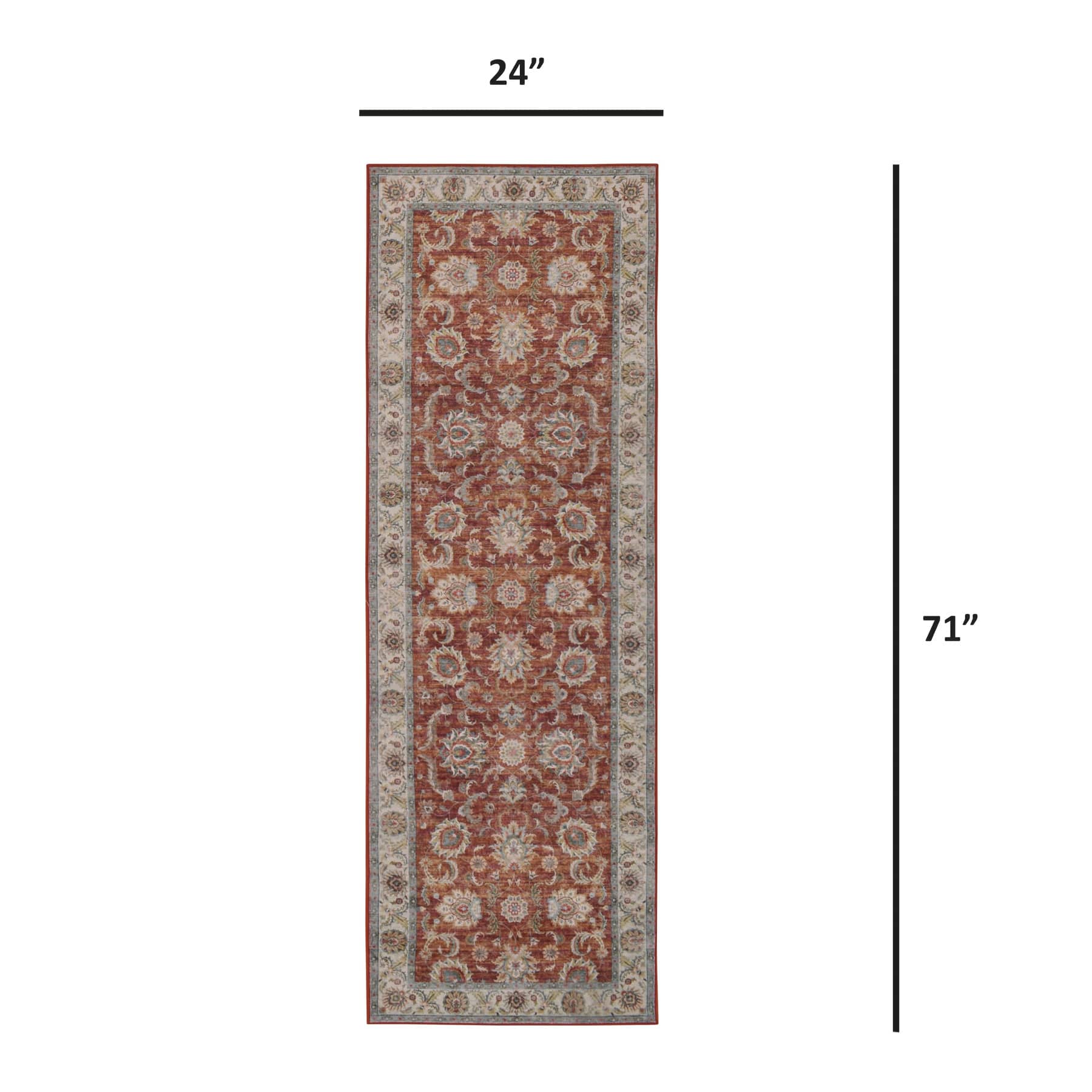 Rust Dove All Over Border Runner, 2x6
