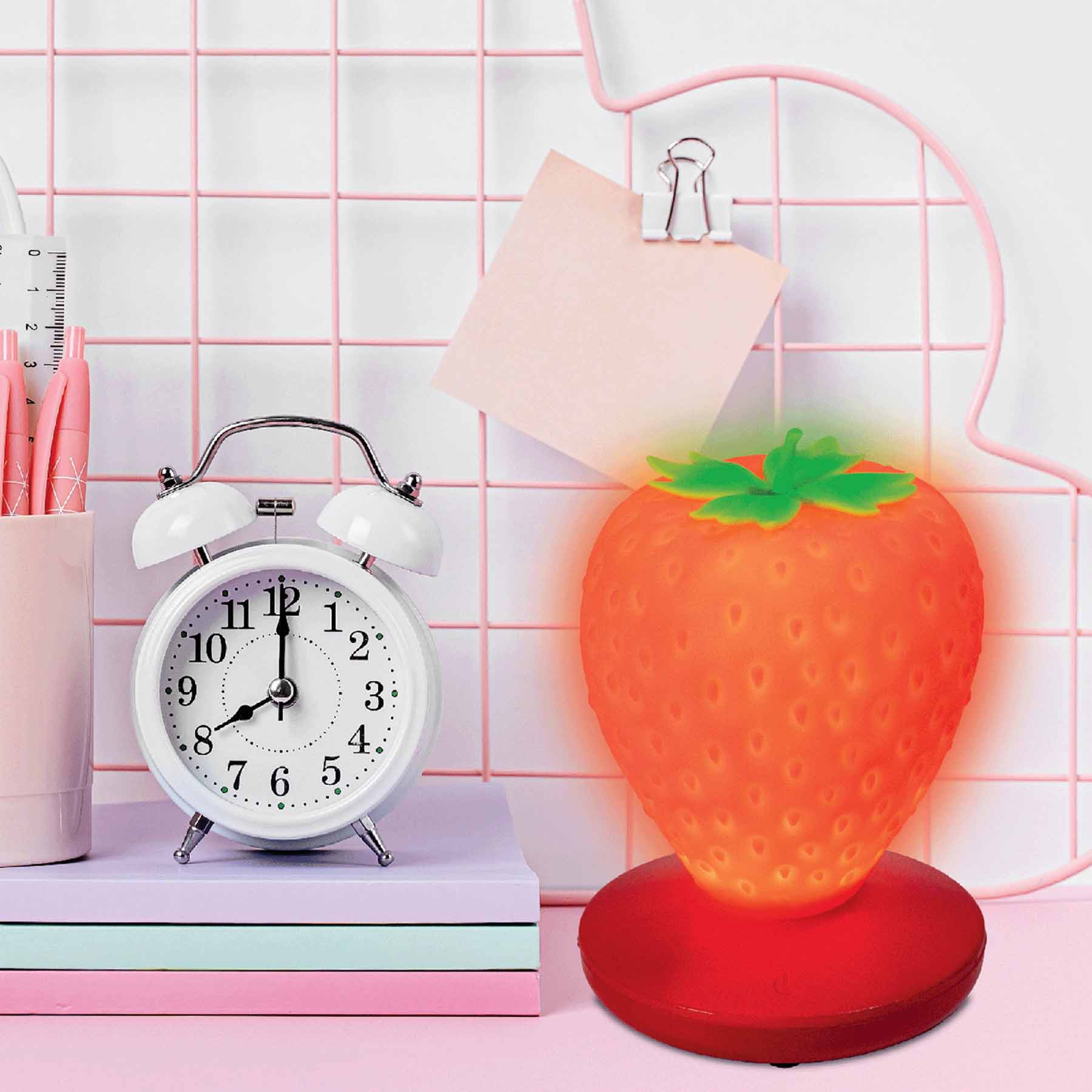 Squishy Strawberry Desk Lamp, 6"