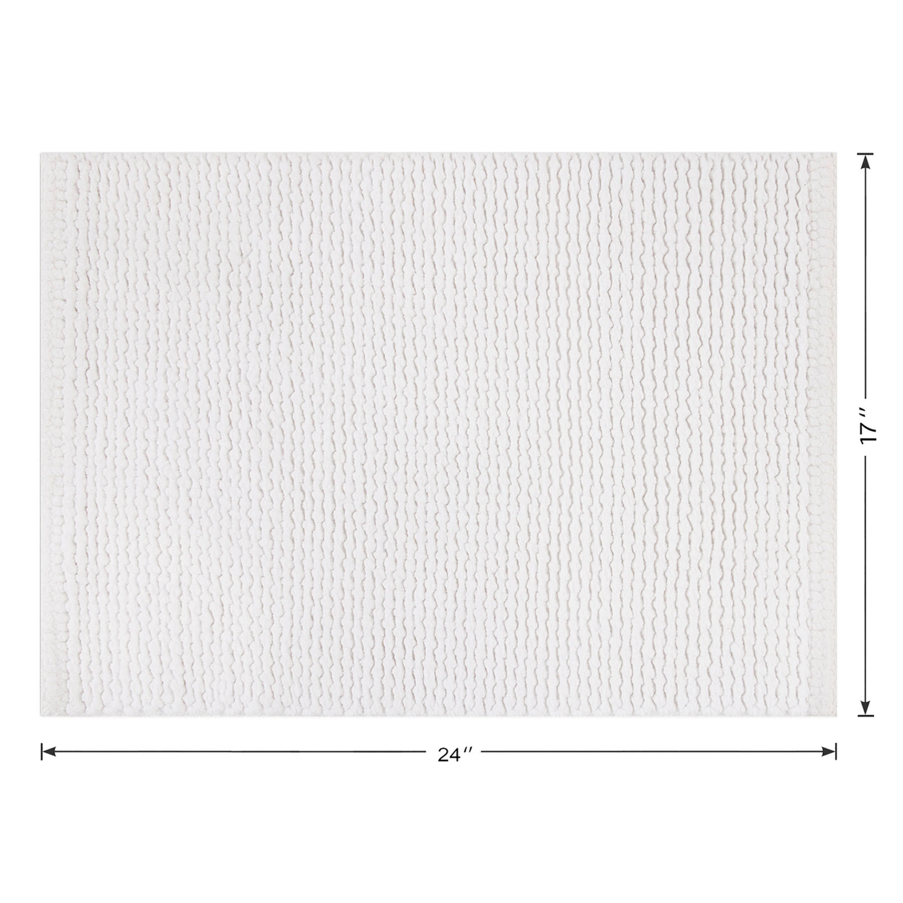 Honeybloom White Braided Cotton Bath Rug, 17x24