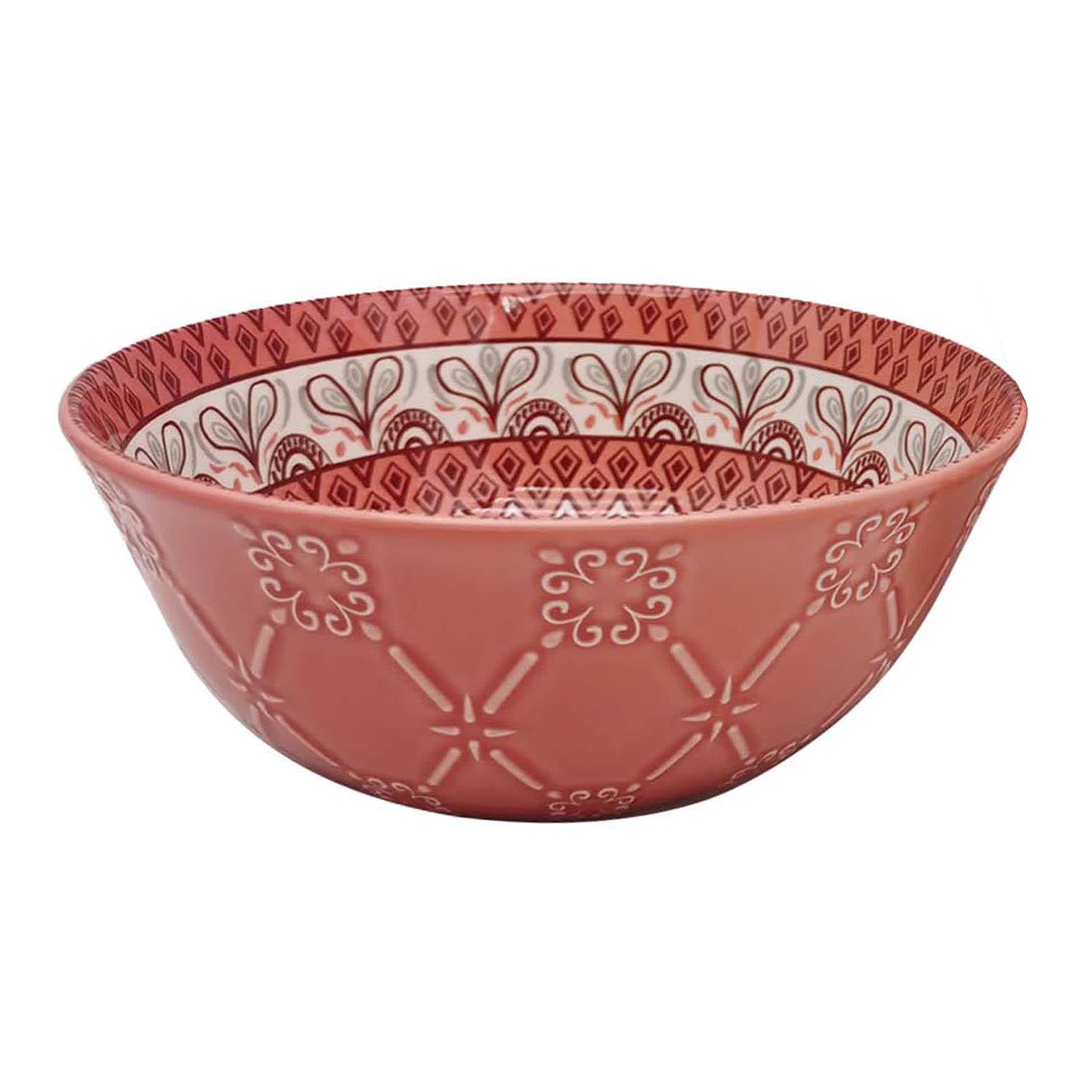 Found & Fable Coral Kaleidoscope Cereal Bowl, 8"