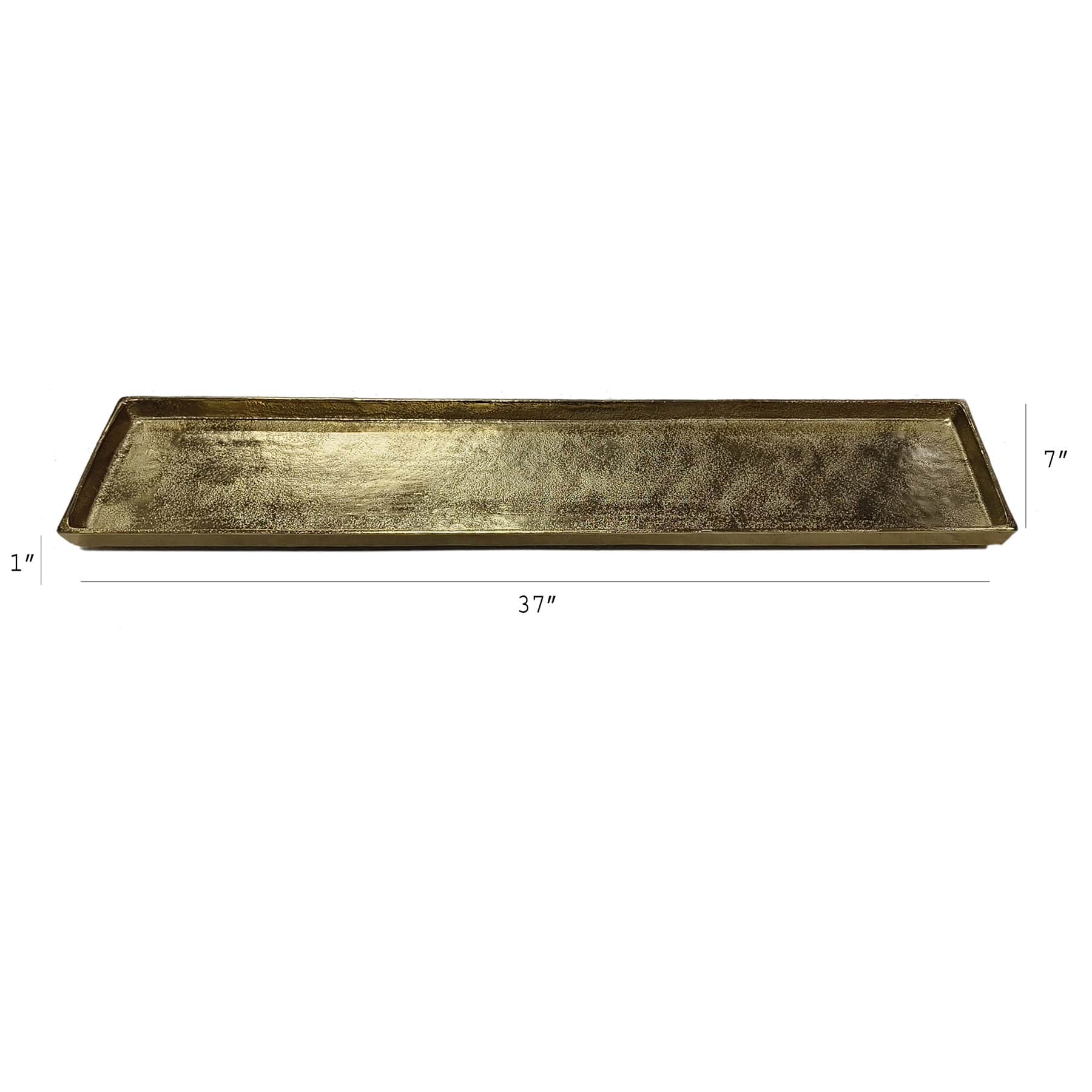 Gold Aluminum Cast Rectangular Tray, 31x7