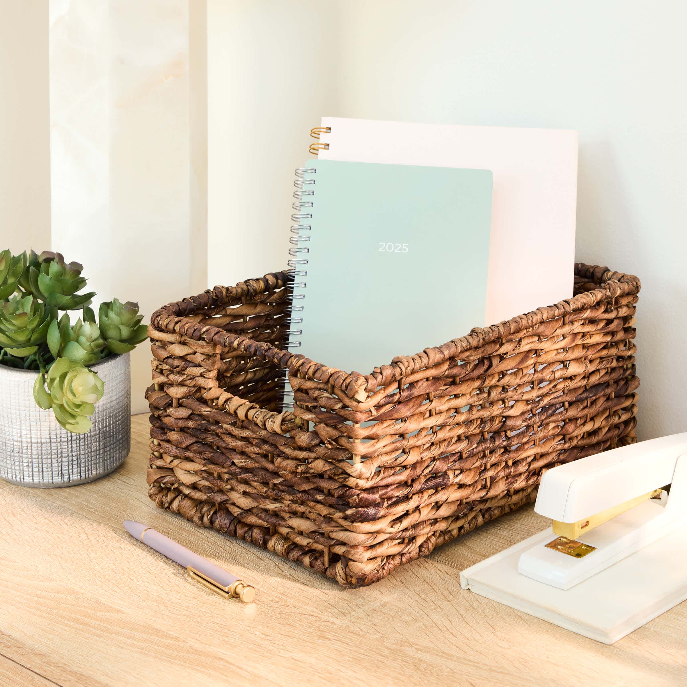 Abaca Rectangle Storage Basket, Small