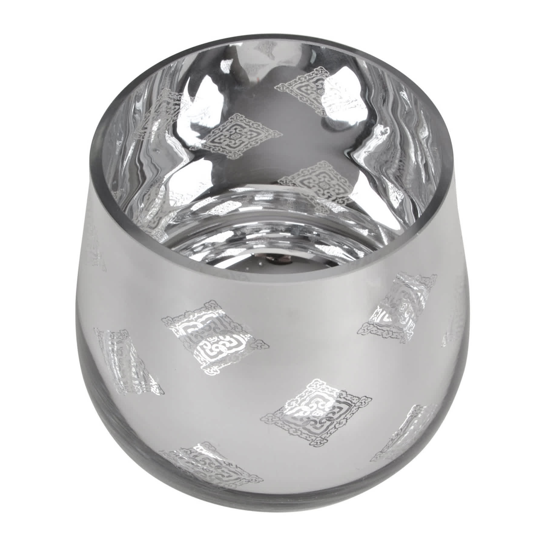 Found & Fable Silver Mercury Glass Votive Candle Holder, 5"