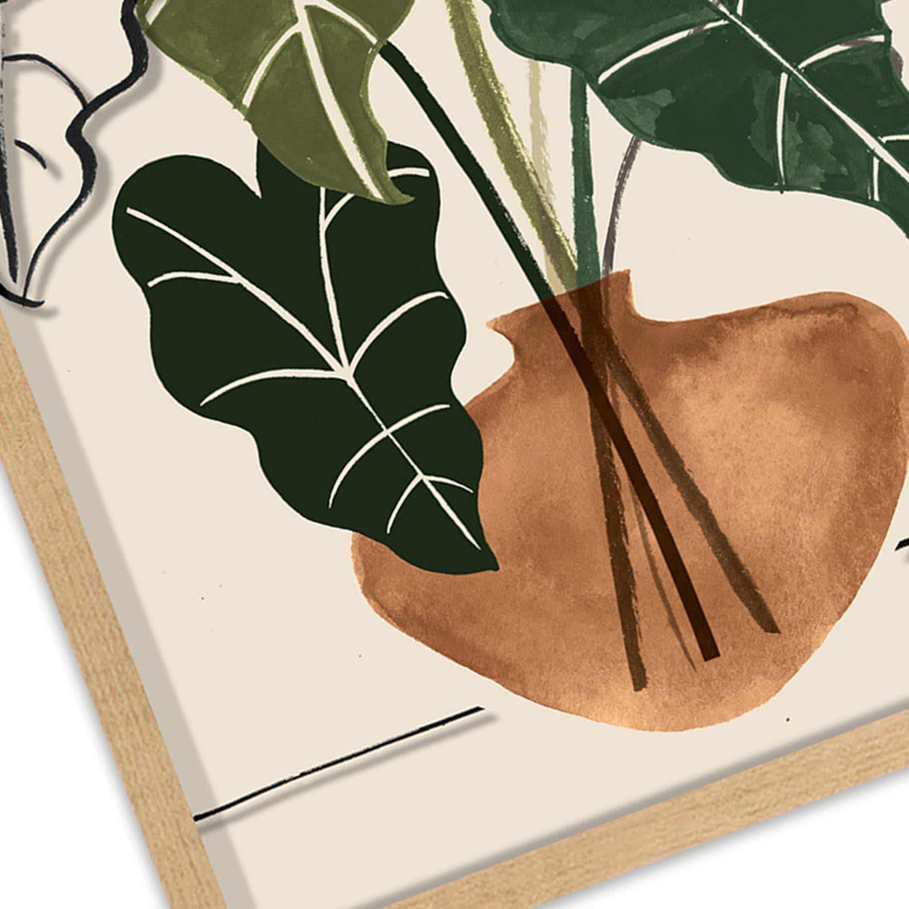 Soul Searcher Framed Boho Plants Canvas Wall Art, 18x24