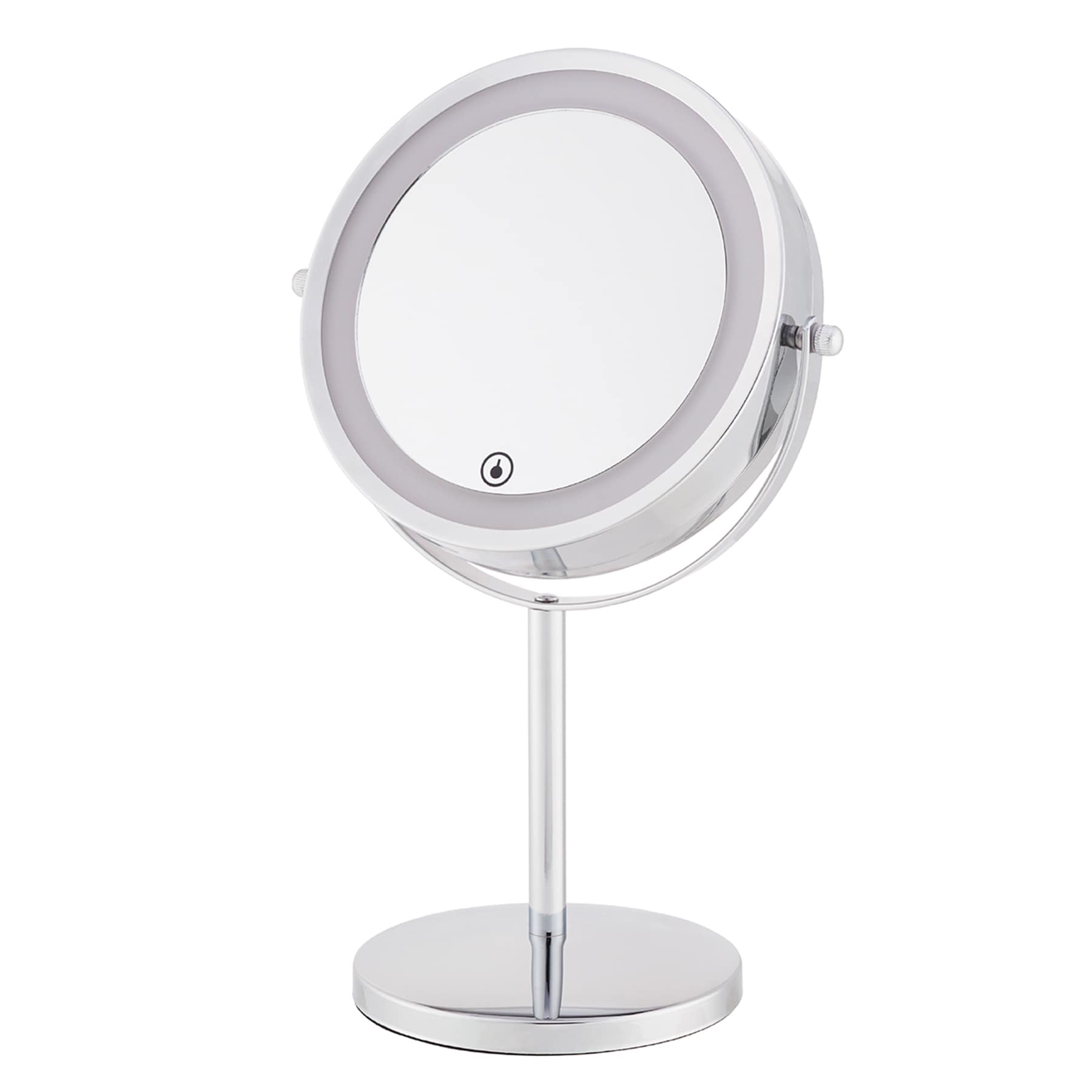 Chrome Round 1X & 3X LED Table Mirror, 12.7"