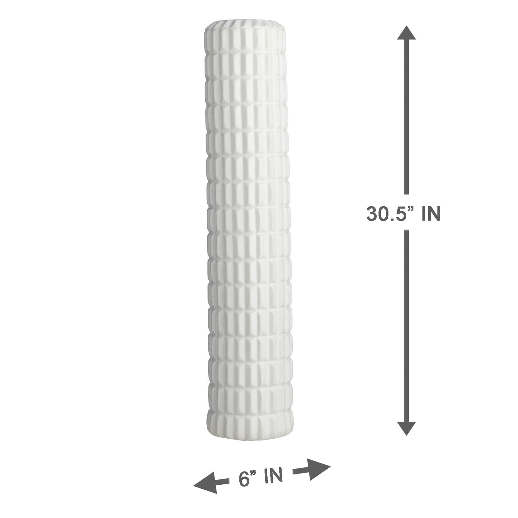 Crosby St. Addison White Ceramic Vase, 31"