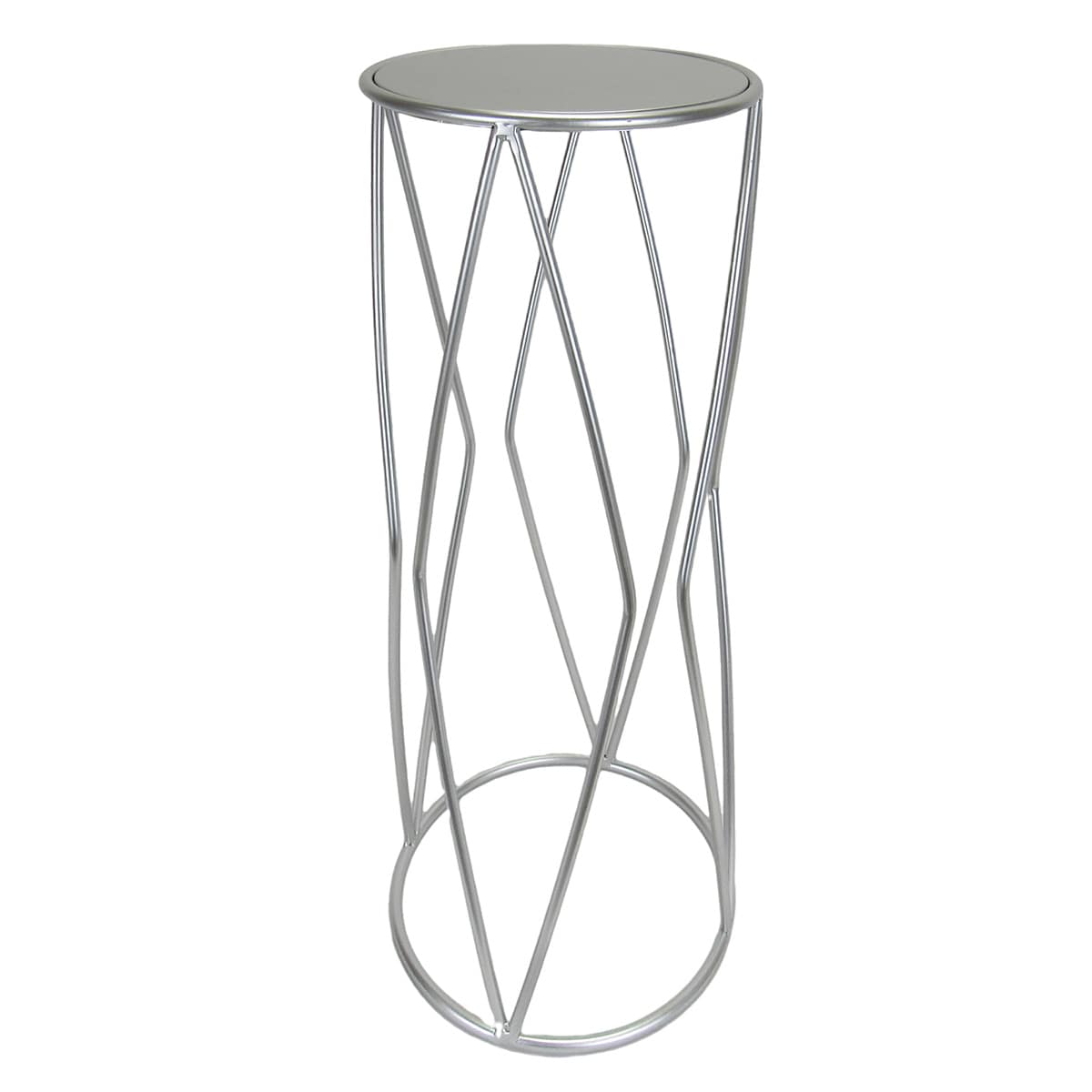 Providence Silver Metal Plant Stand, Small