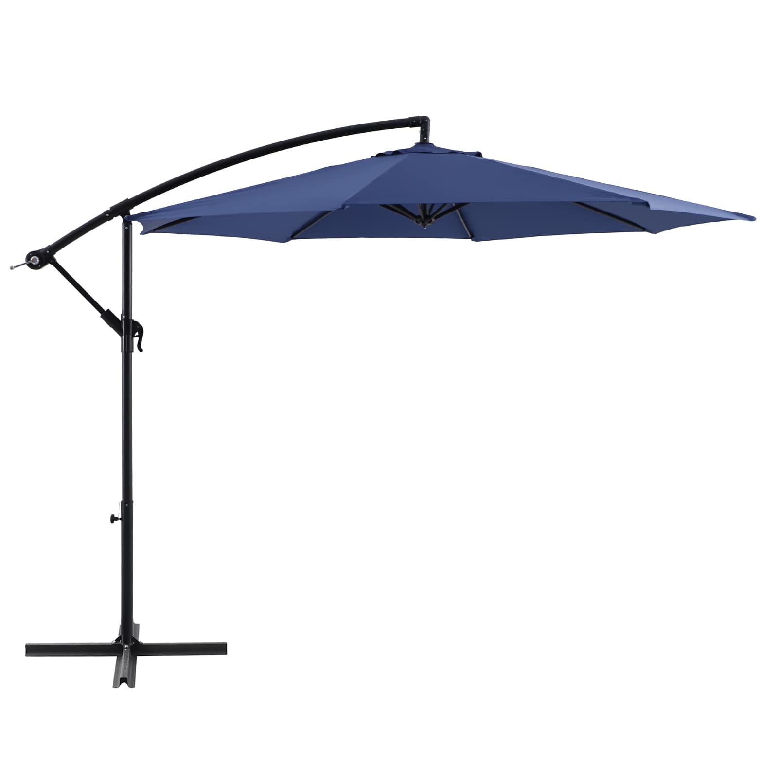 Navy Blue Offset Round Patio Umbrella, 10'