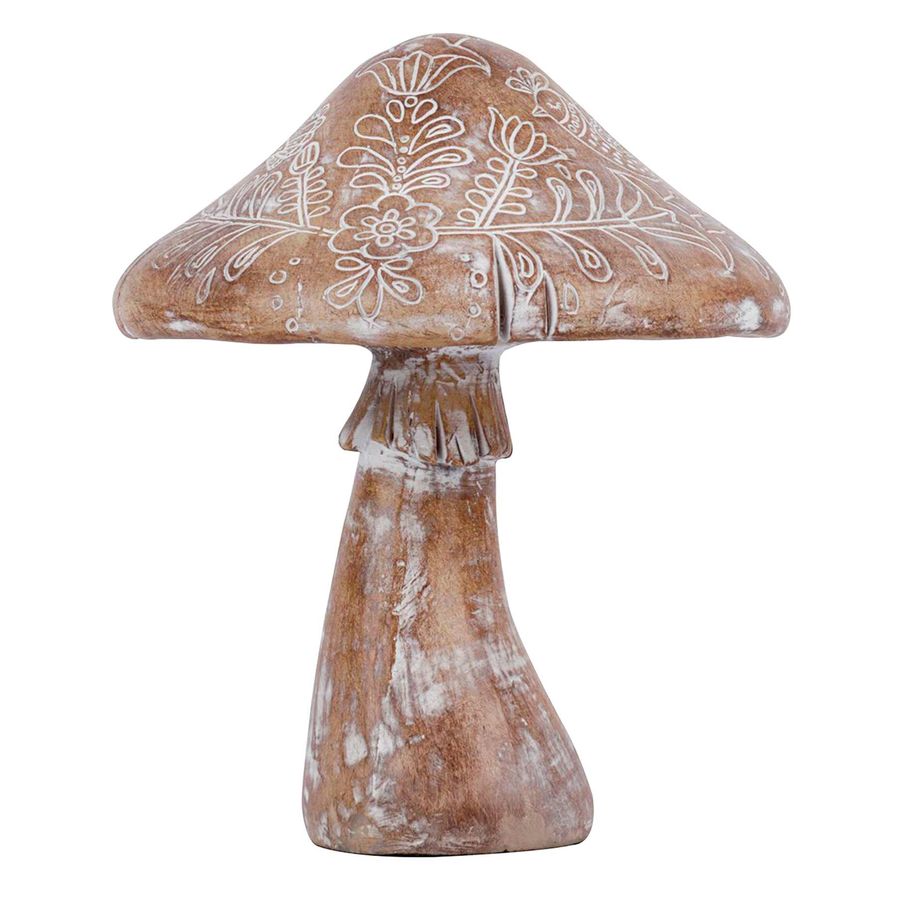 Honeybloom Rustic Mushroom Outdoor Garden Statue, 8"