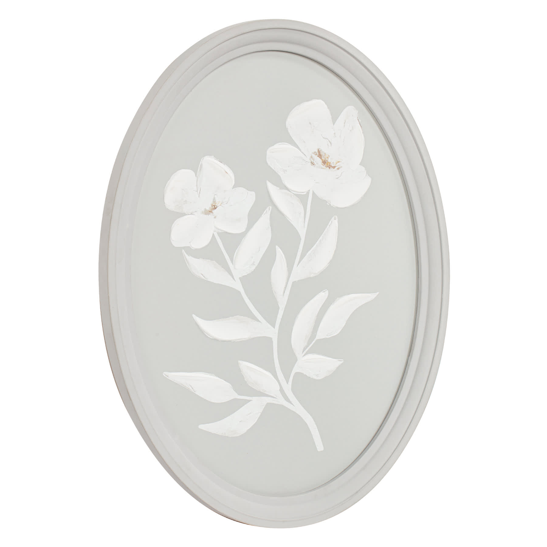 Grey & White Oval Wall Décor, 16x20