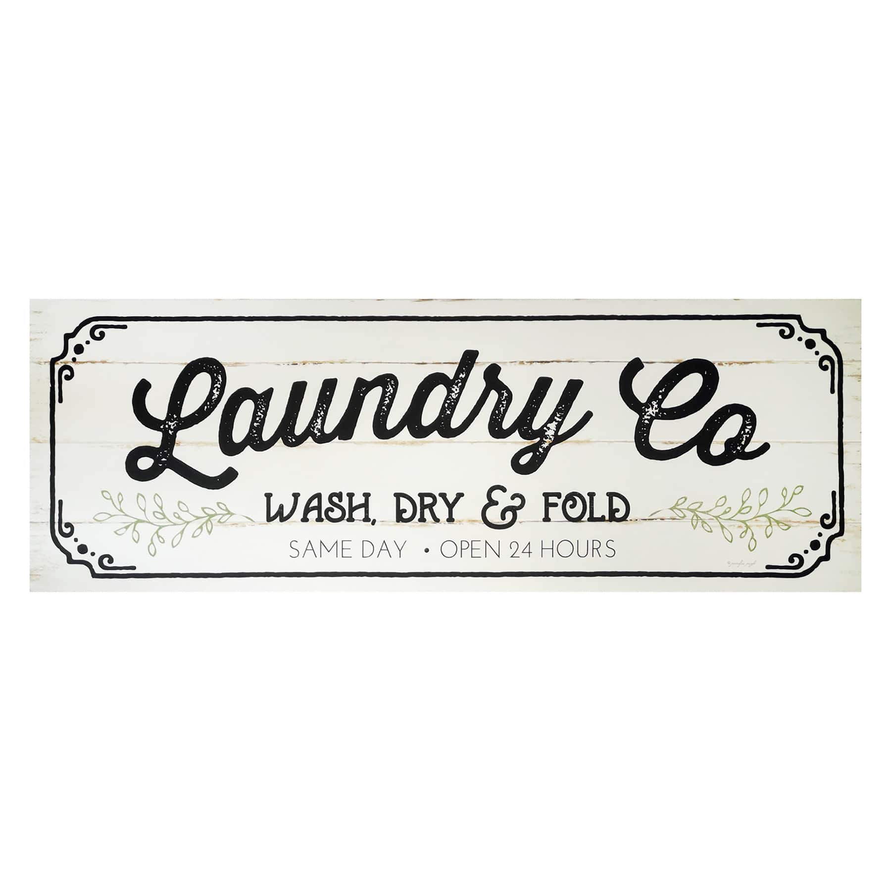 Laundry Canvas Wall Art, 36x12