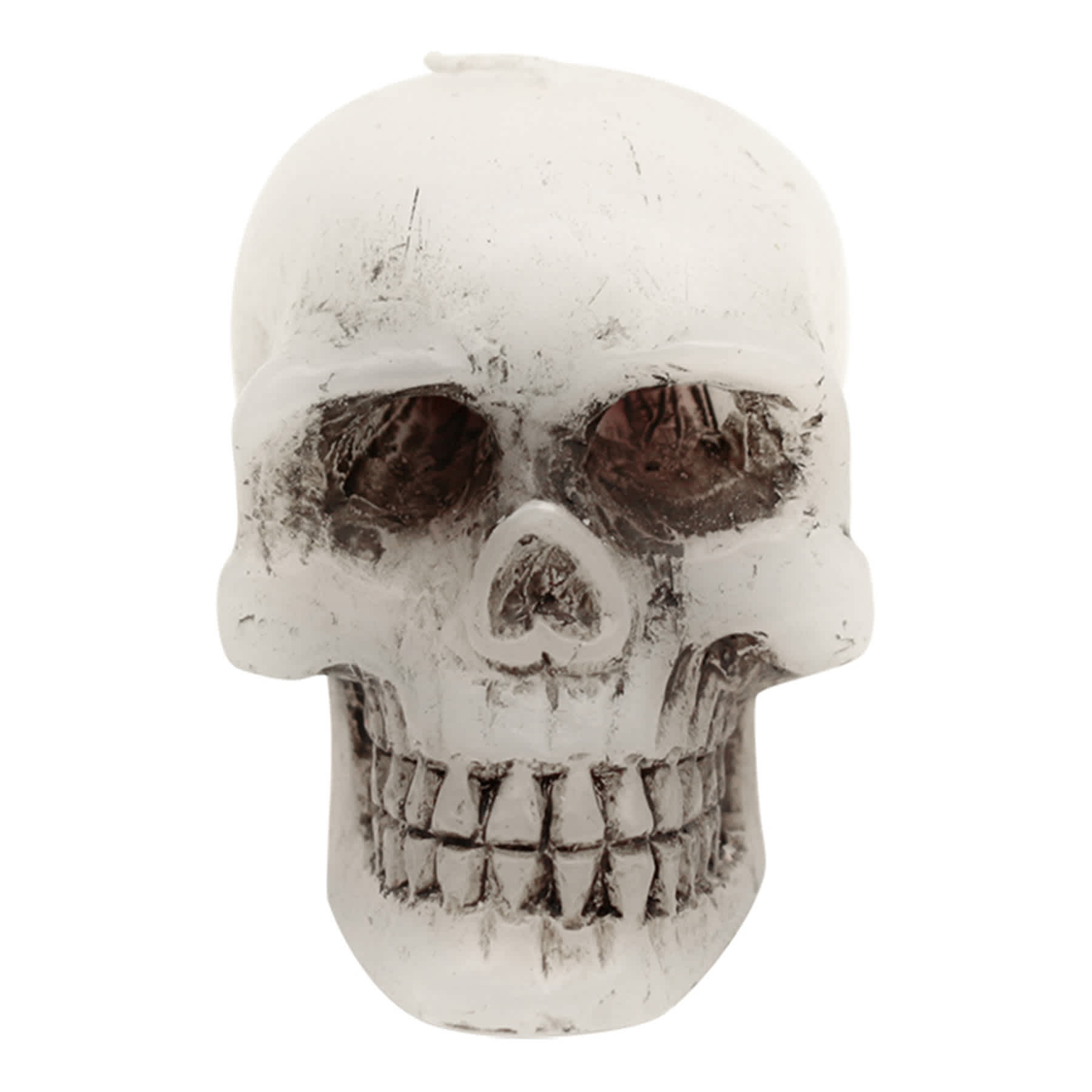White Bleeding Skull Candle, Small