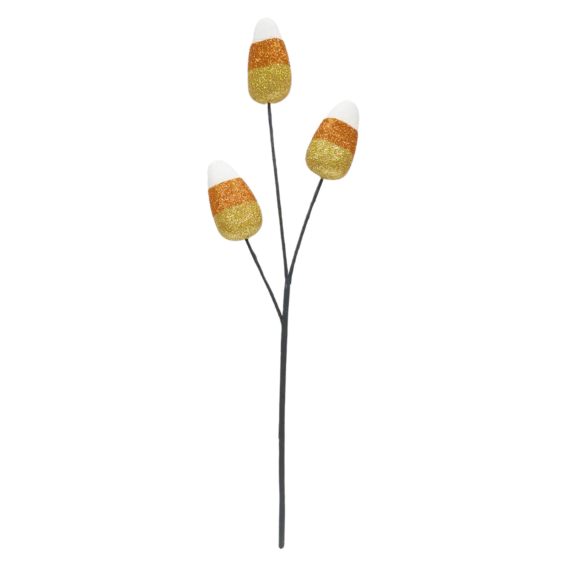 Glittered Candy Corn Halloween Pick, 16"