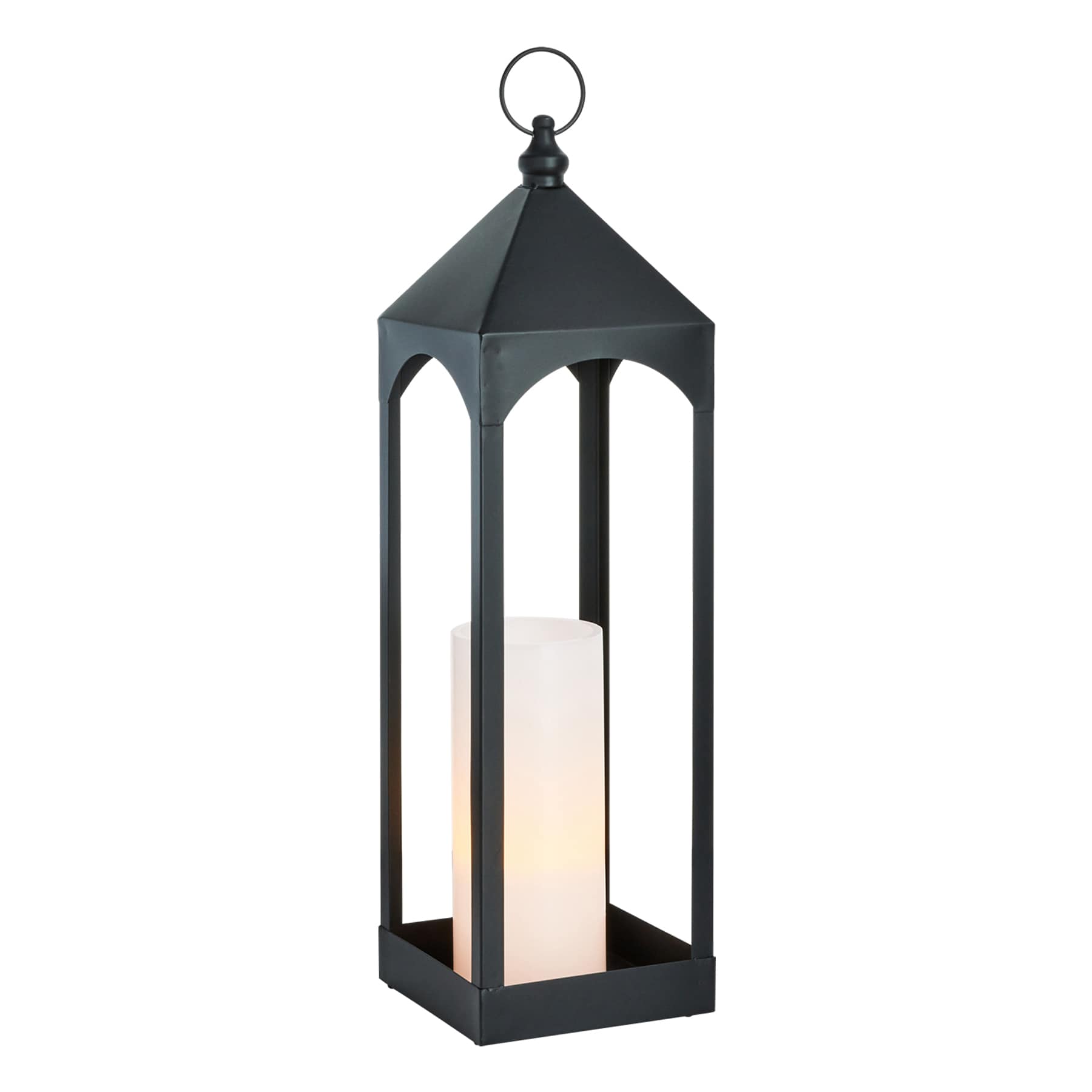 Found & Fable Oversized Black Metal Floor Lantern, Medium