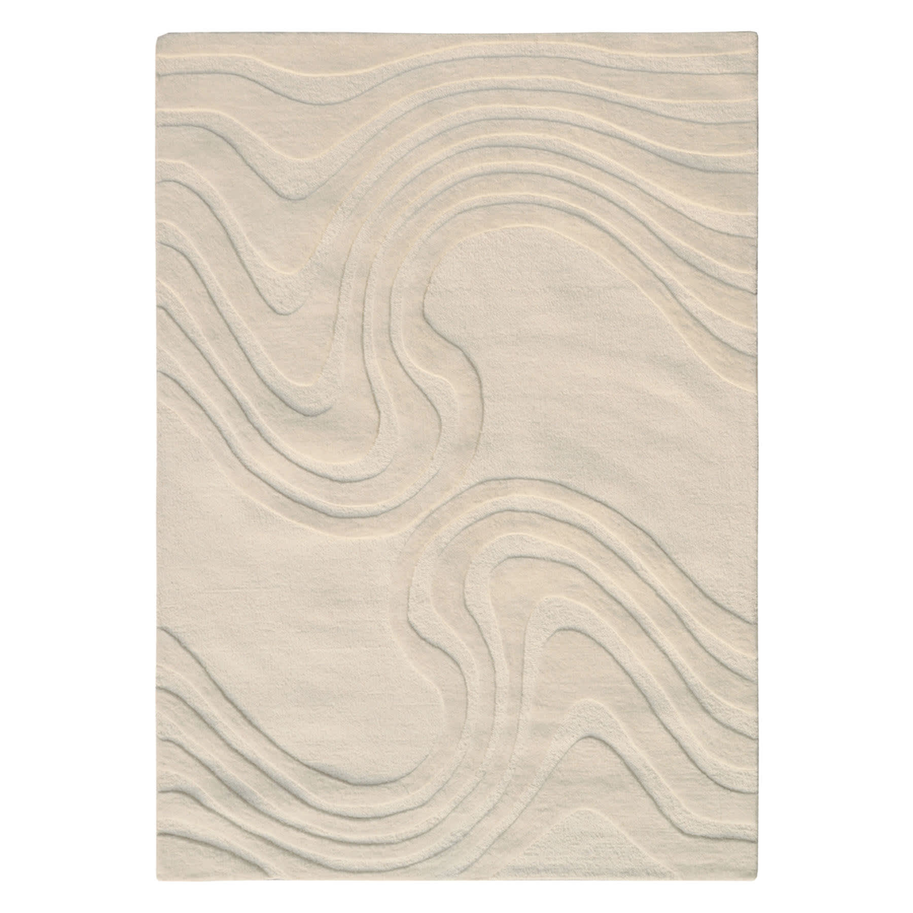 (A492) Crosby St. Lagon Ivory High-Low Area Rug, 8x10