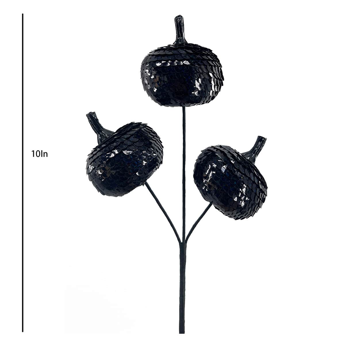 Halloween Black Pumpkins Pick, 10"