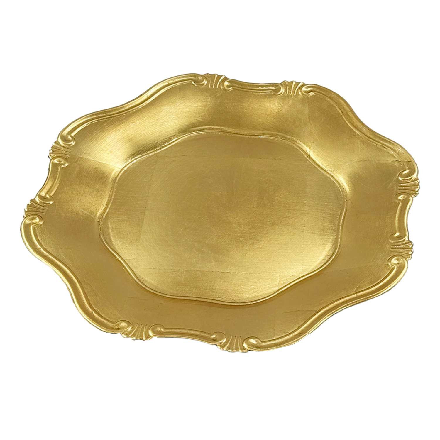 Gold Scalloped Charger Plate, 13"