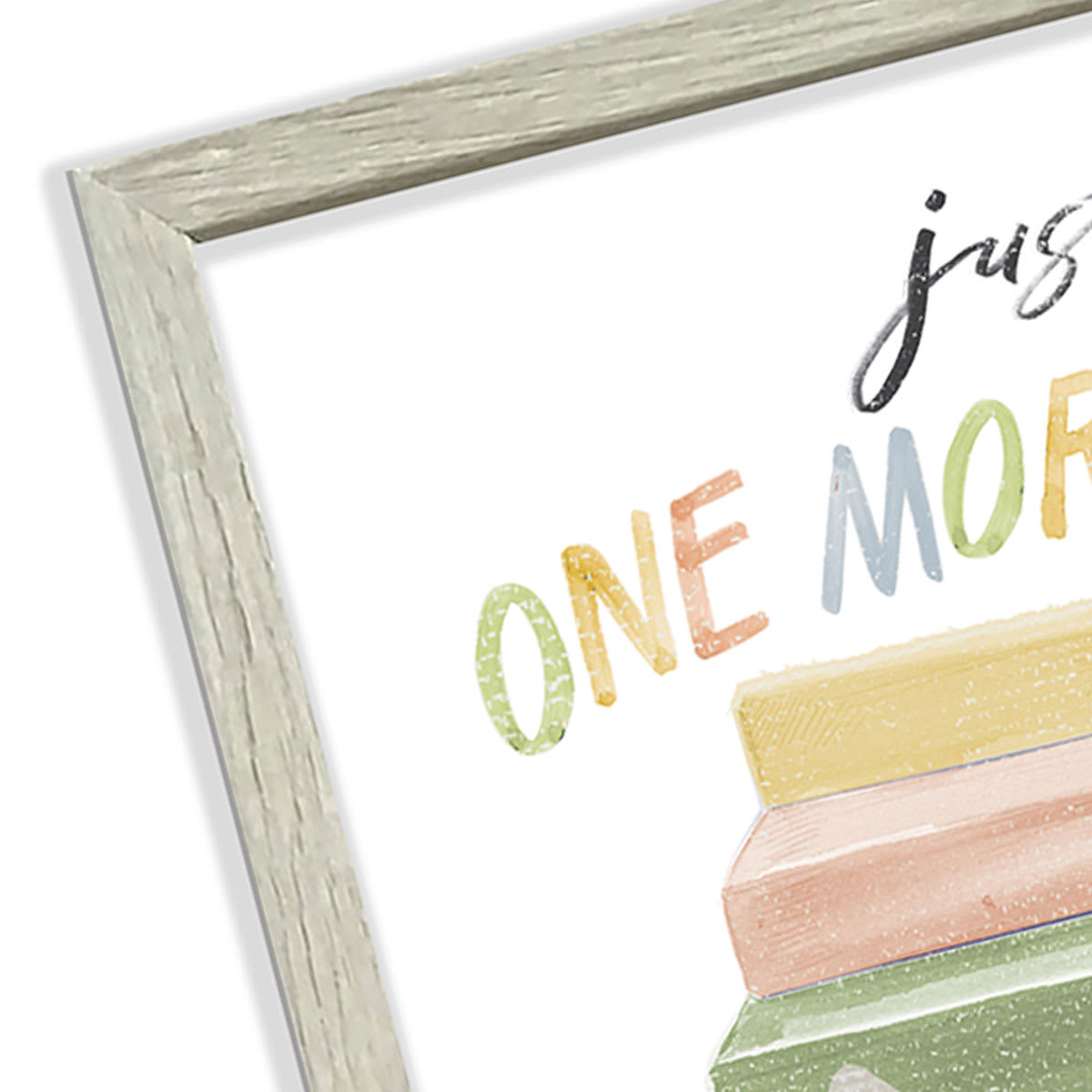 Just One More Book Cow Framed Print Under Glass Wall Art, 15x11