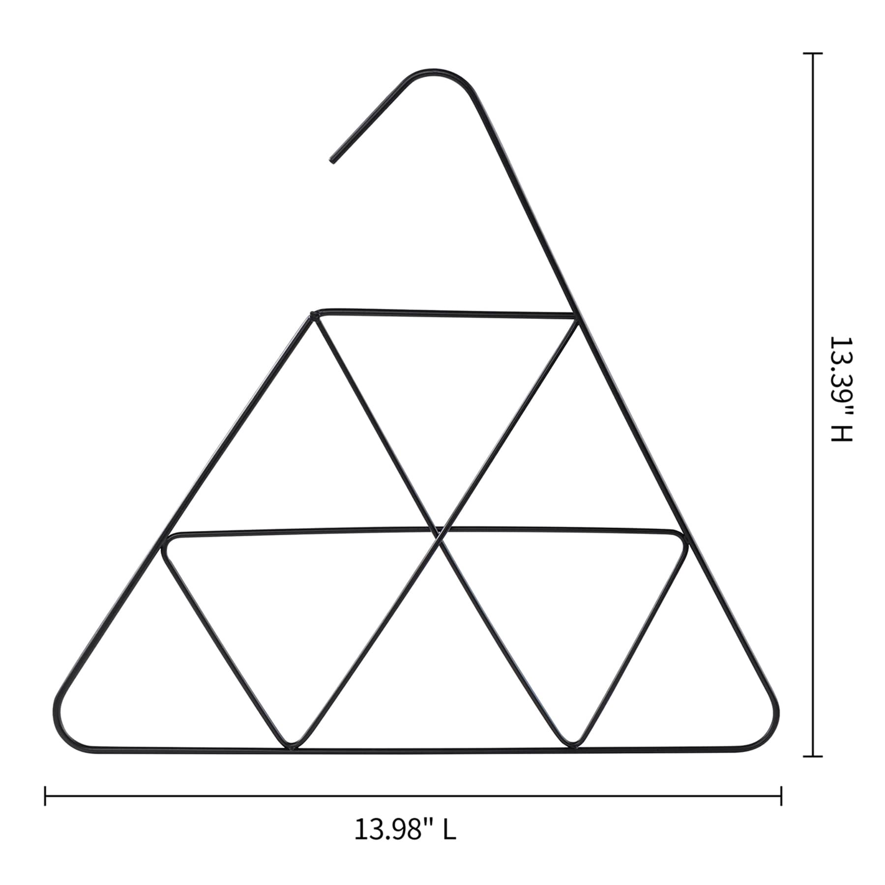 Metal Triangle Scarf Hanger, Matte Black