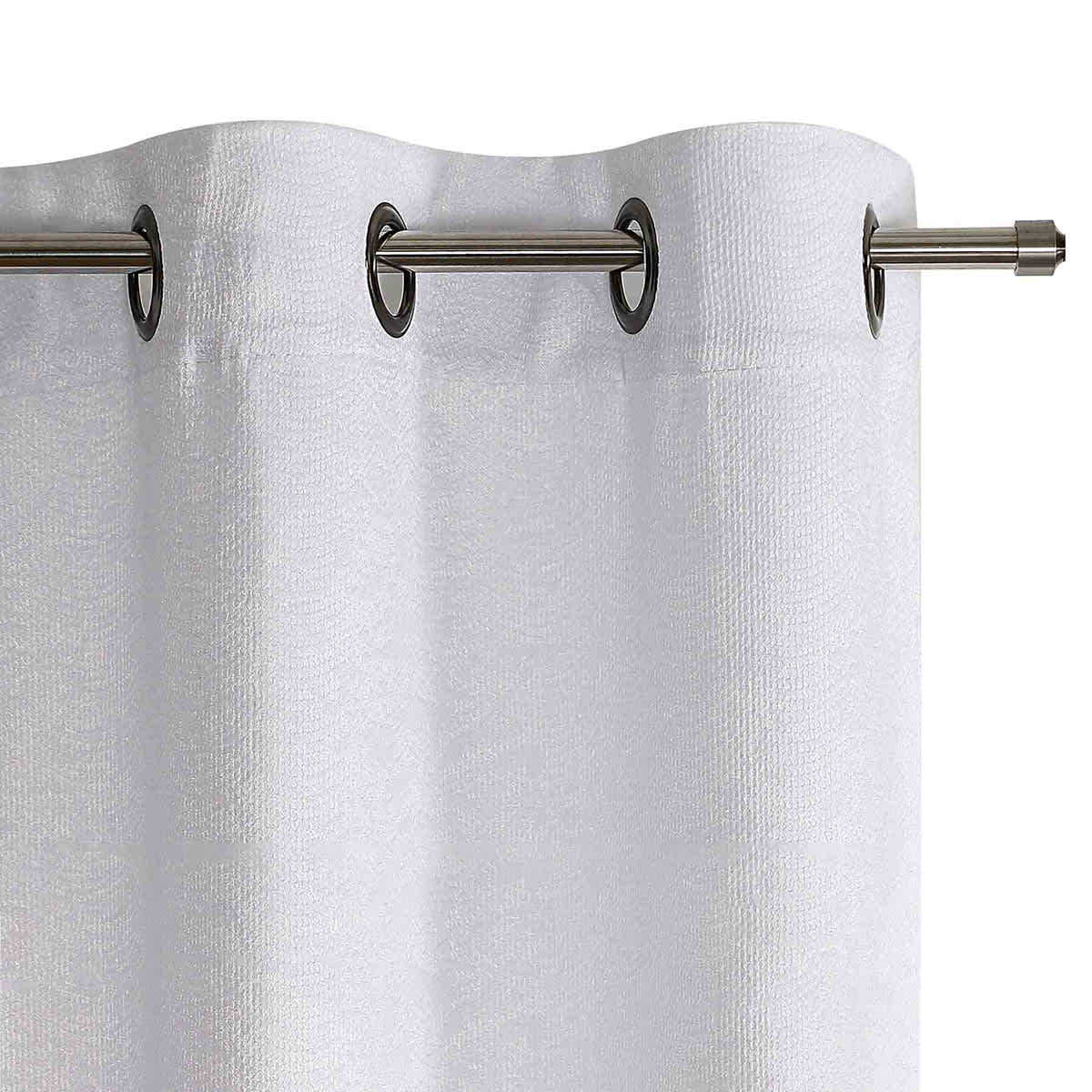 Barnes White Textured Grommet Curtain Panel, 95"