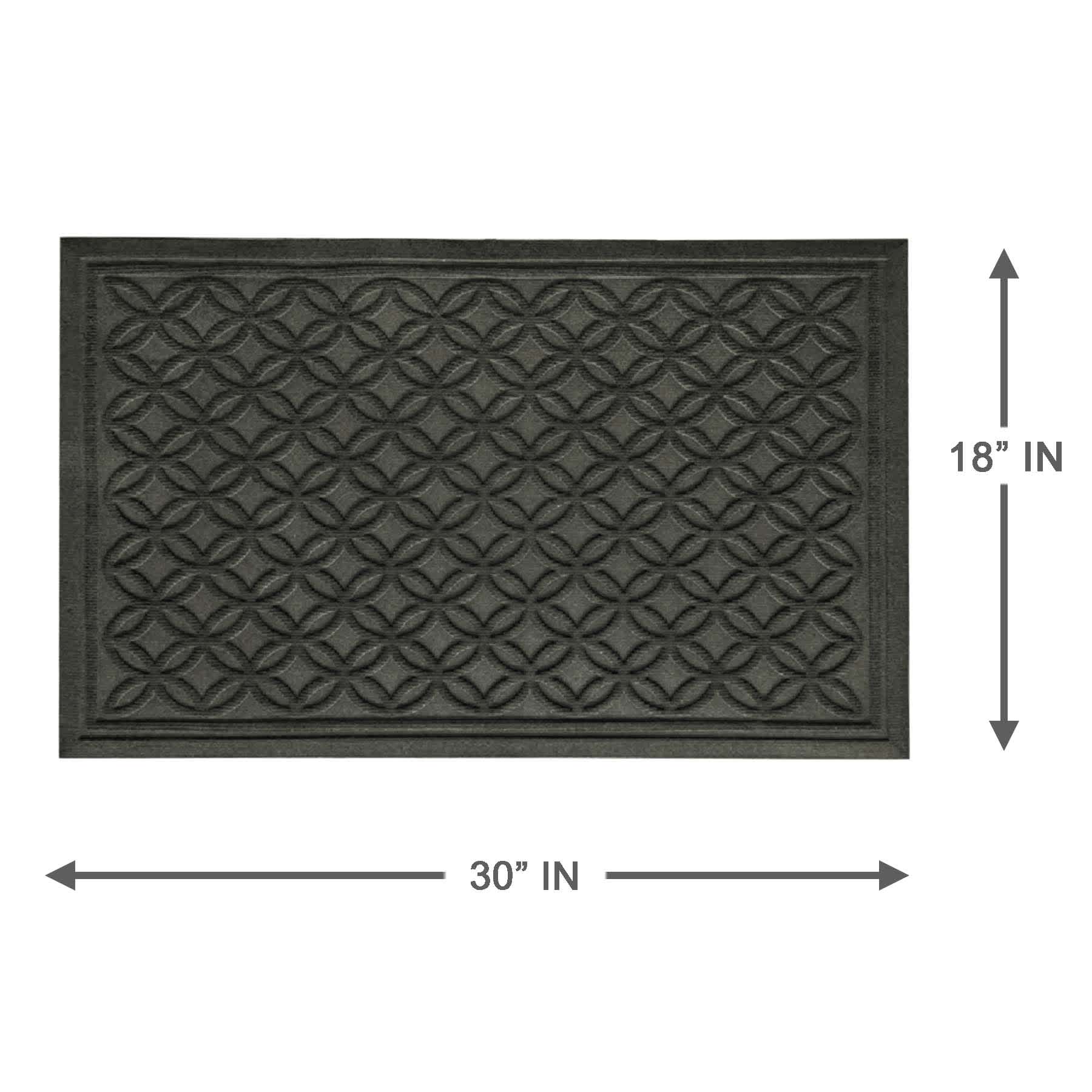 Light Grey Textured Rubber Doormat, 18x30